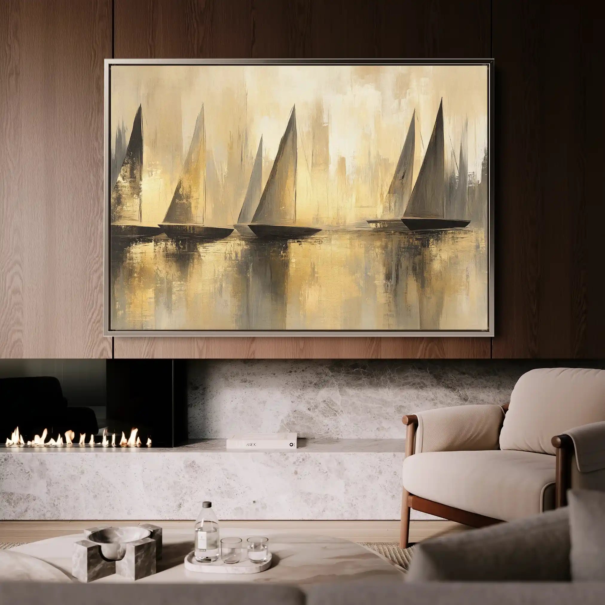 Landscape 174 Canvas Art 90 x 60 cm / Stretched on hidden frame