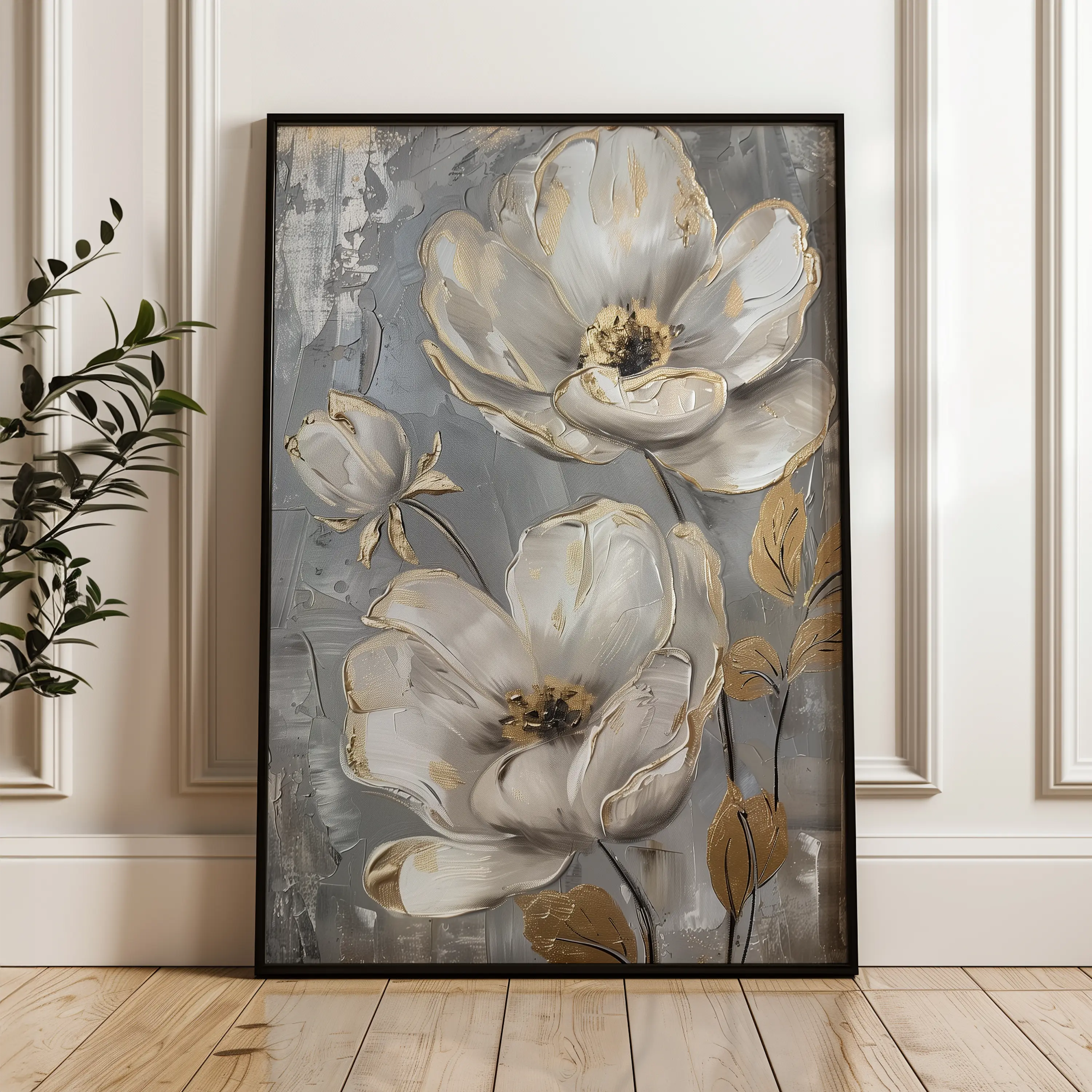 Floral Canvas Wall Art WAD176-F 90 x 60 cm / Stretched on hidden frame