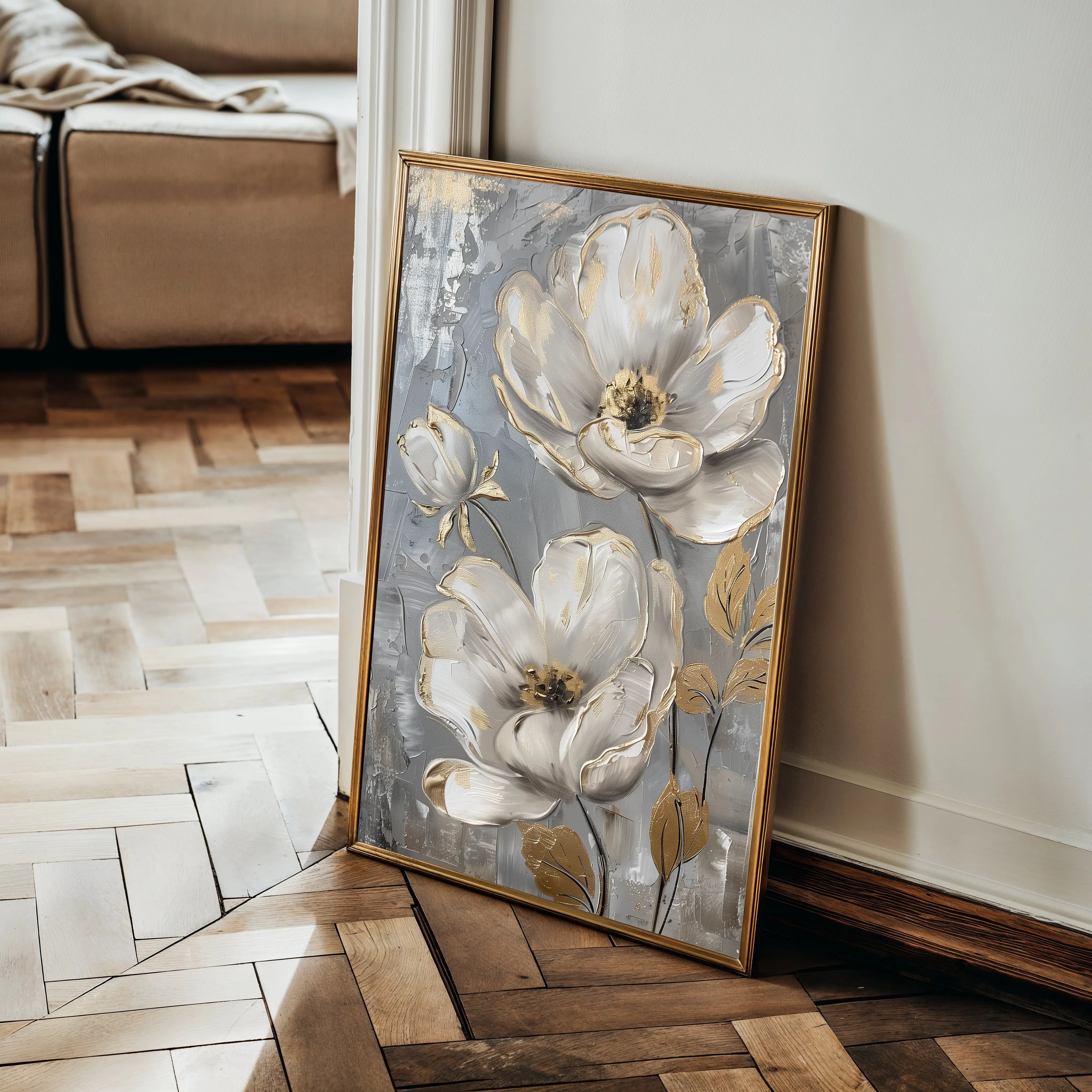 Floral Canvas Wall Art WAD176-F 90 x 60 cm / Stretched on hidden frame