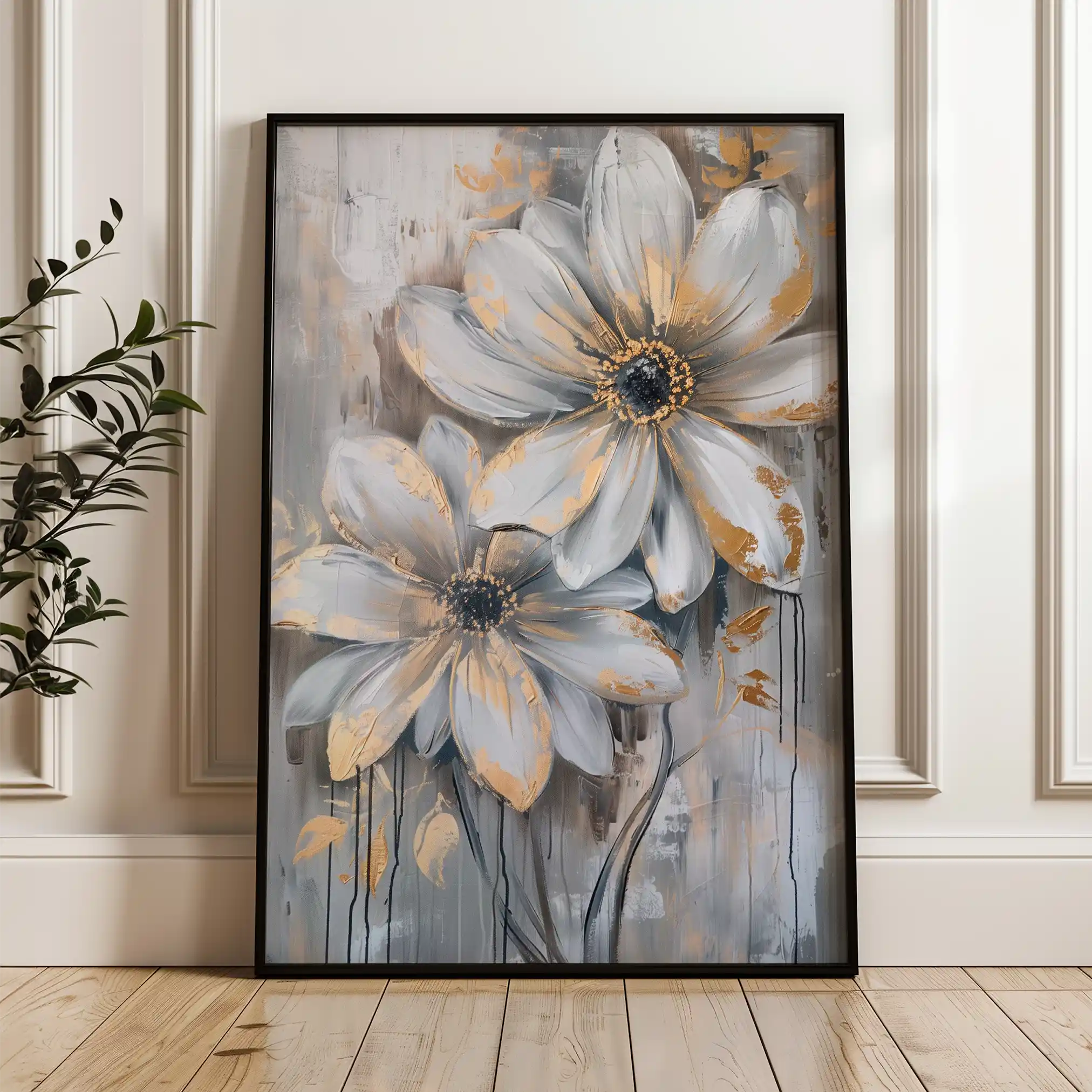 Floral Canvas Wall Art WAD179-F 90 x 60 cm / Stretched on hidden frame