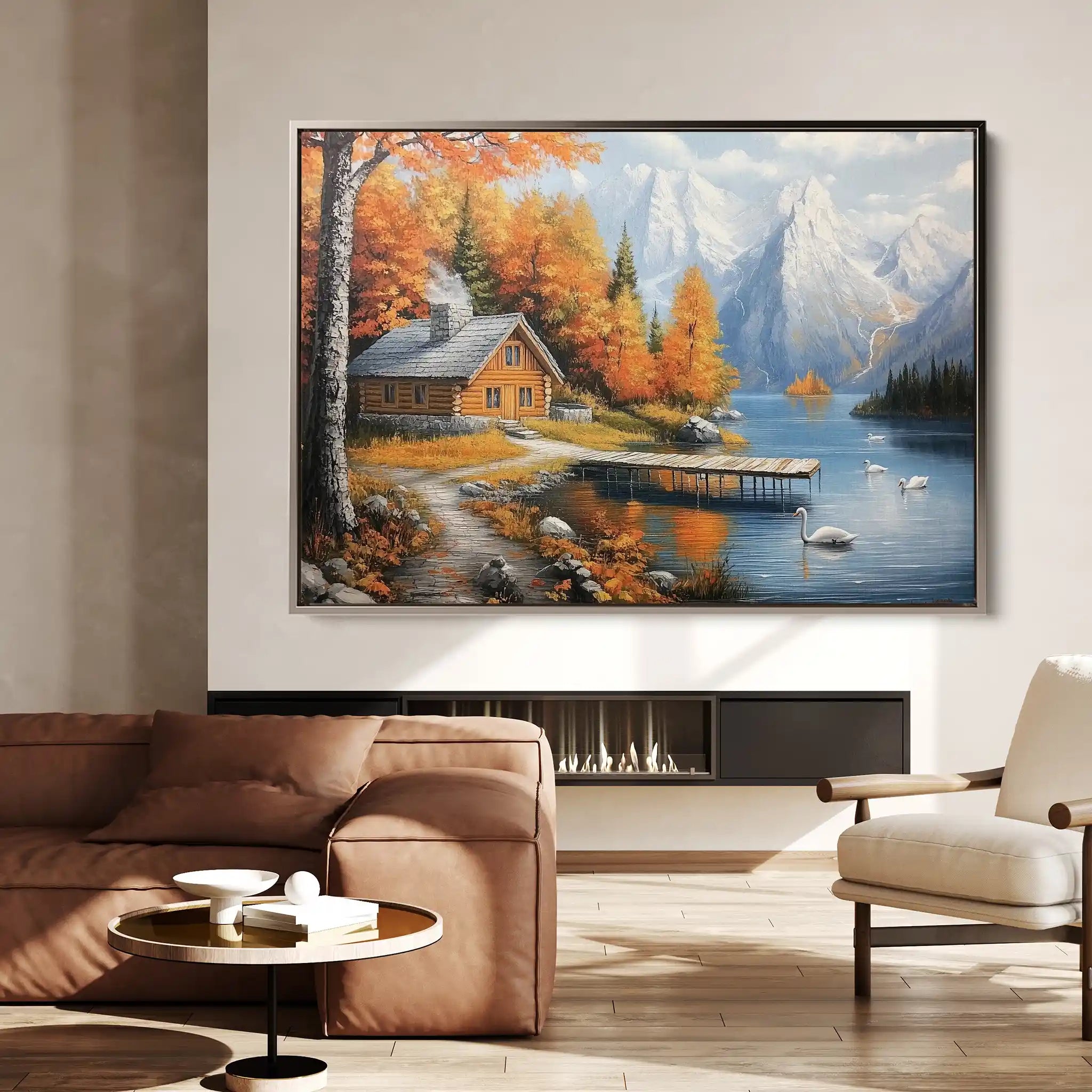 Landscape 189 Canvas Art 90 x 60 cm / Stretched on hidden frame
