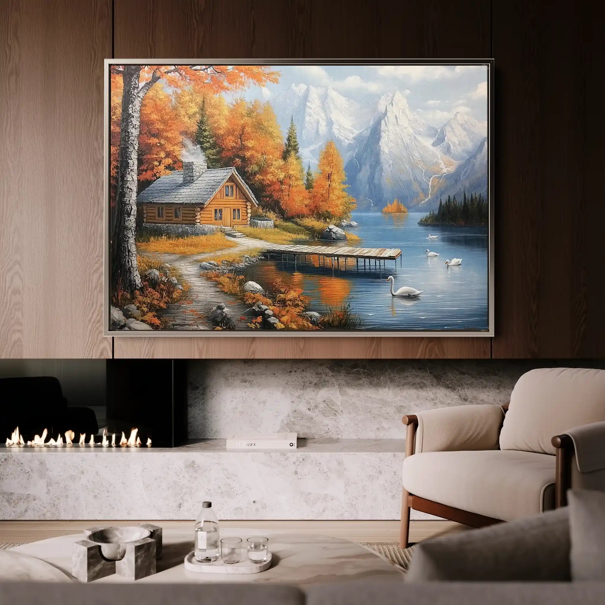 Landscape 189 Canvas Art 90 x 60 cm / Stretched on hidden frame