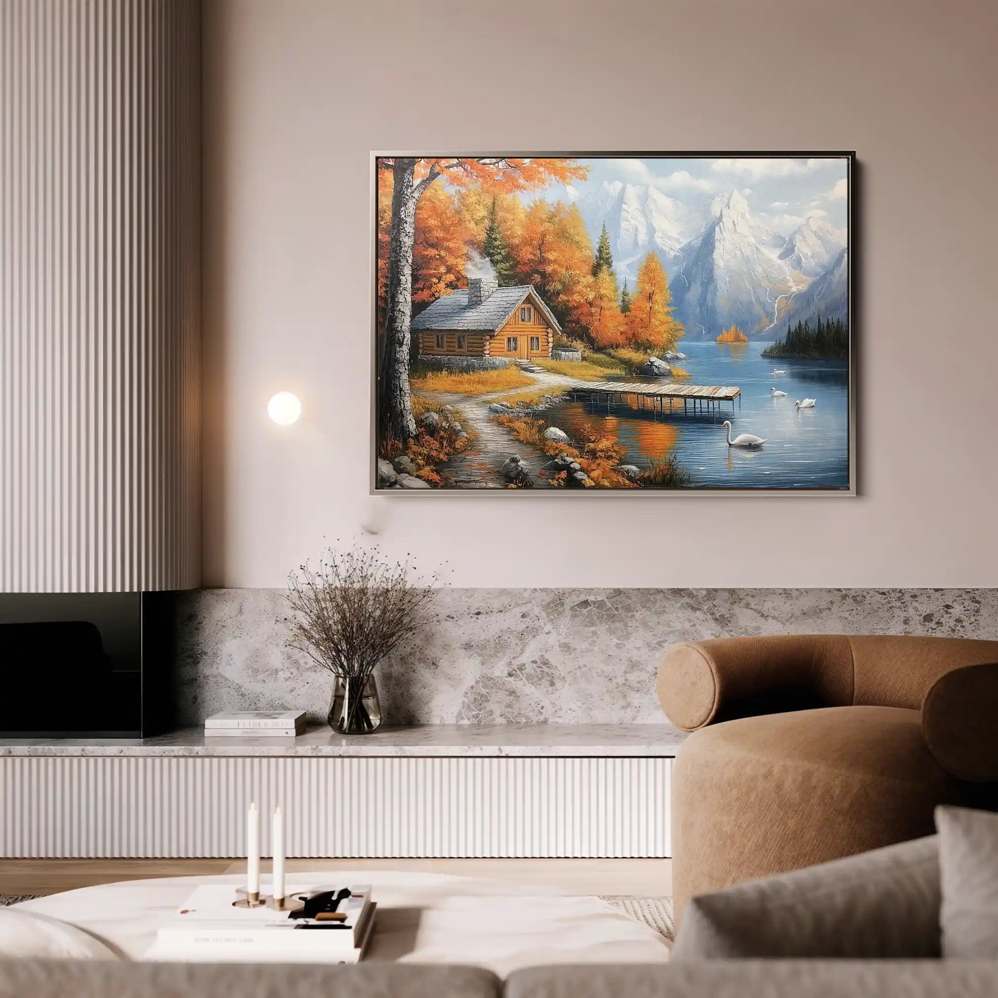 Landscape 189 Canvas Art 90 x 60 cm / Stretched on hidden frame
