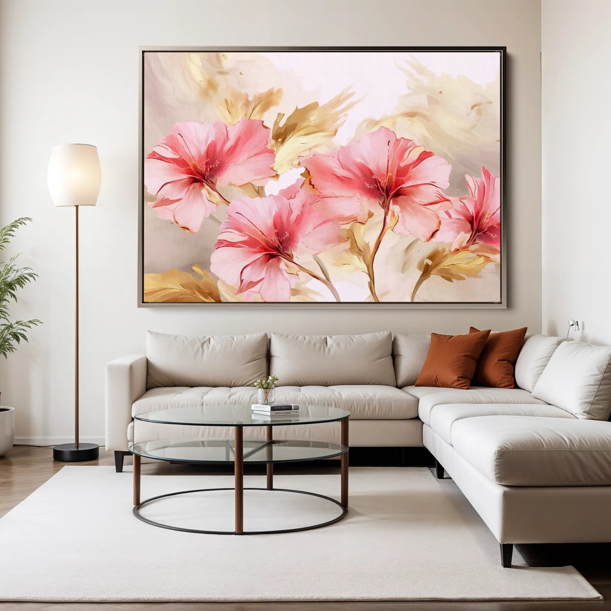 Floral Canvas Wall Art WAD195-F 90 x 60 cm / Stretched on hidden frame