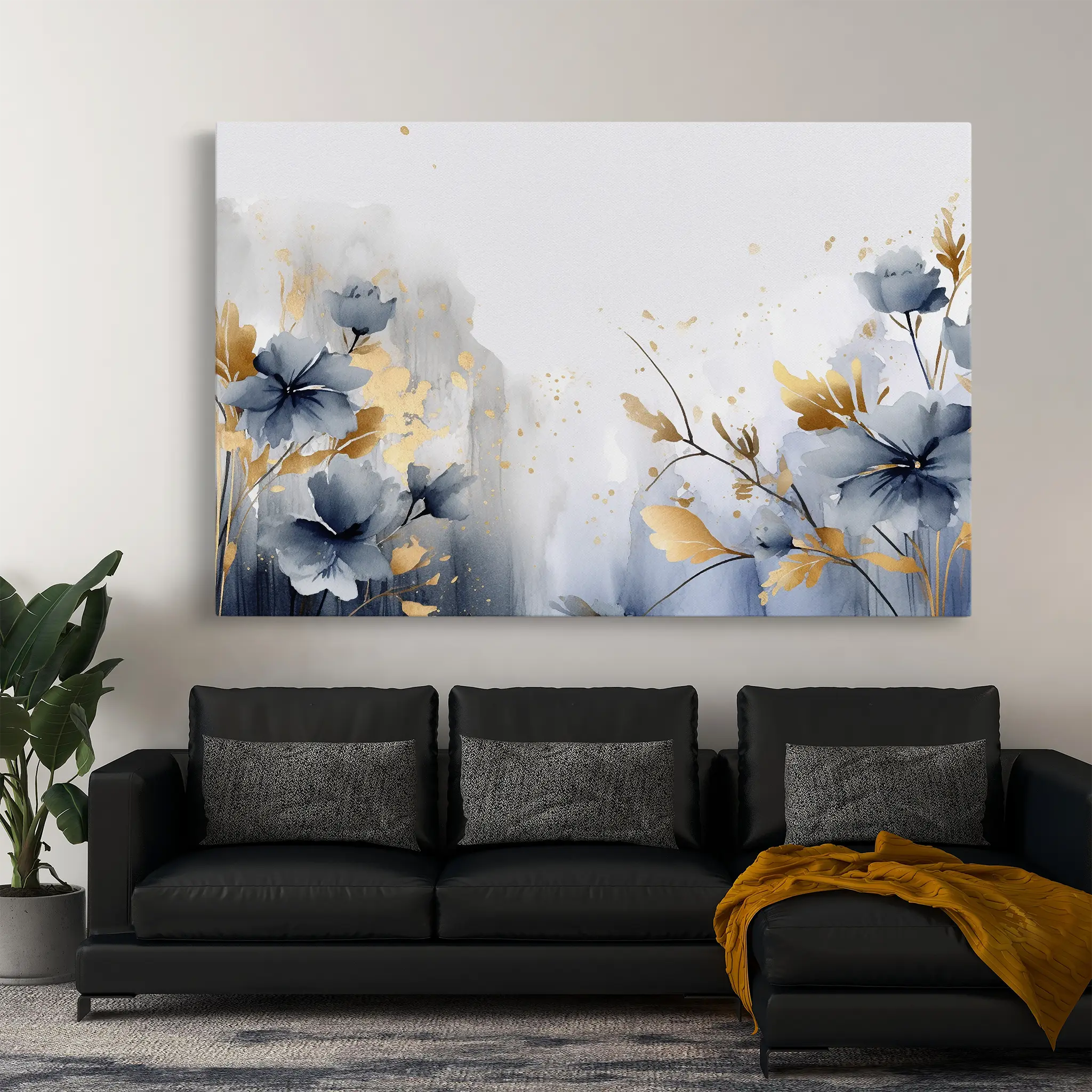 Floral Canvas Wall Art WAD196-F 90 x 60 cm / Stretched on hidden frame