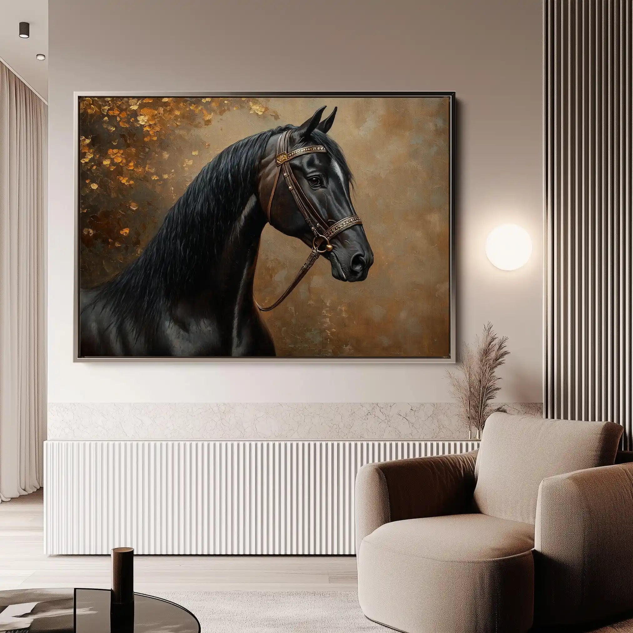 Horses 196 Canvas Art 90 x 60 cm / Stretched on hidden frame