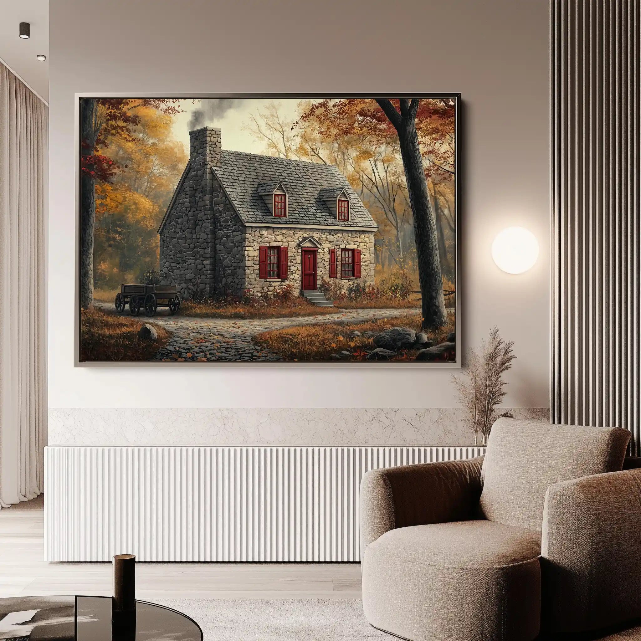 Landscape 196 Canvas Art 90 x 60 cm / Stretched on hidden frame