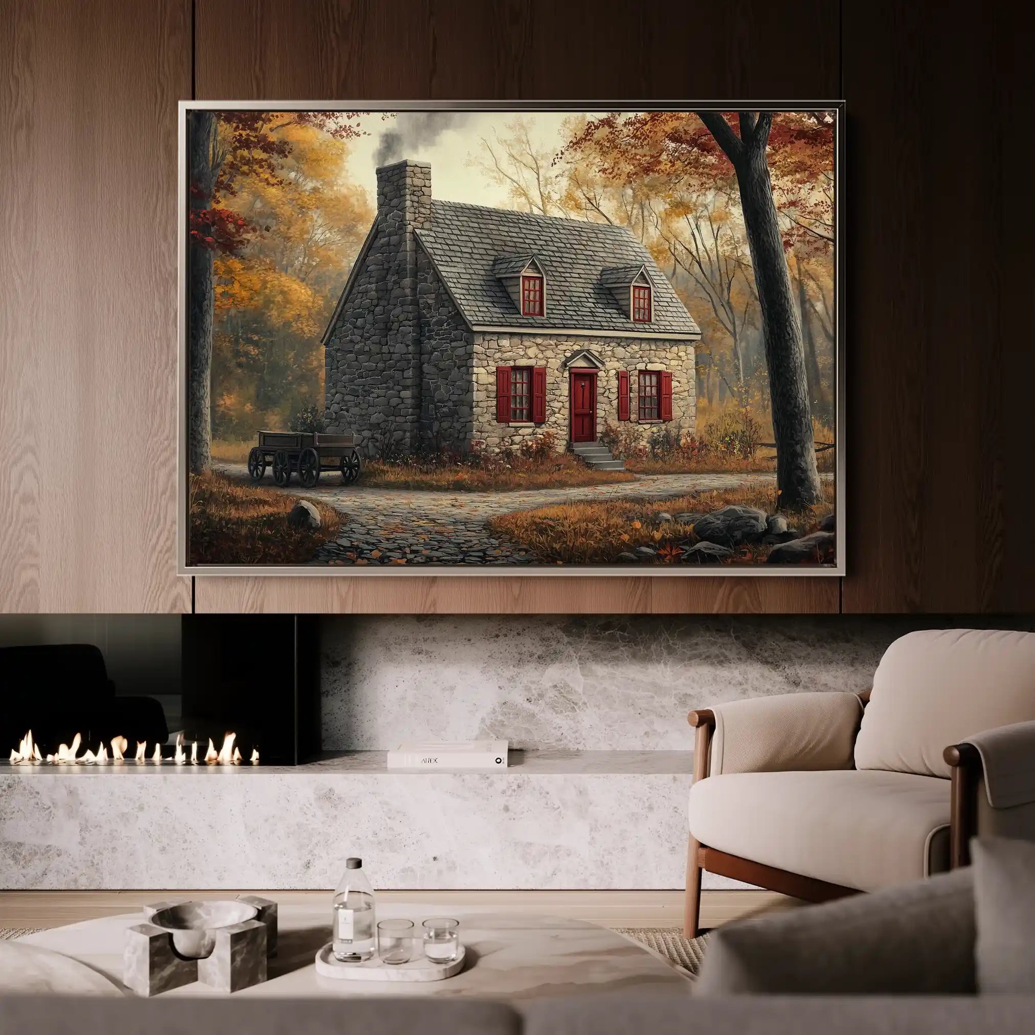 Landscape 196 Canvas Art 90 x 60 cm / Stretched on hidden frame
