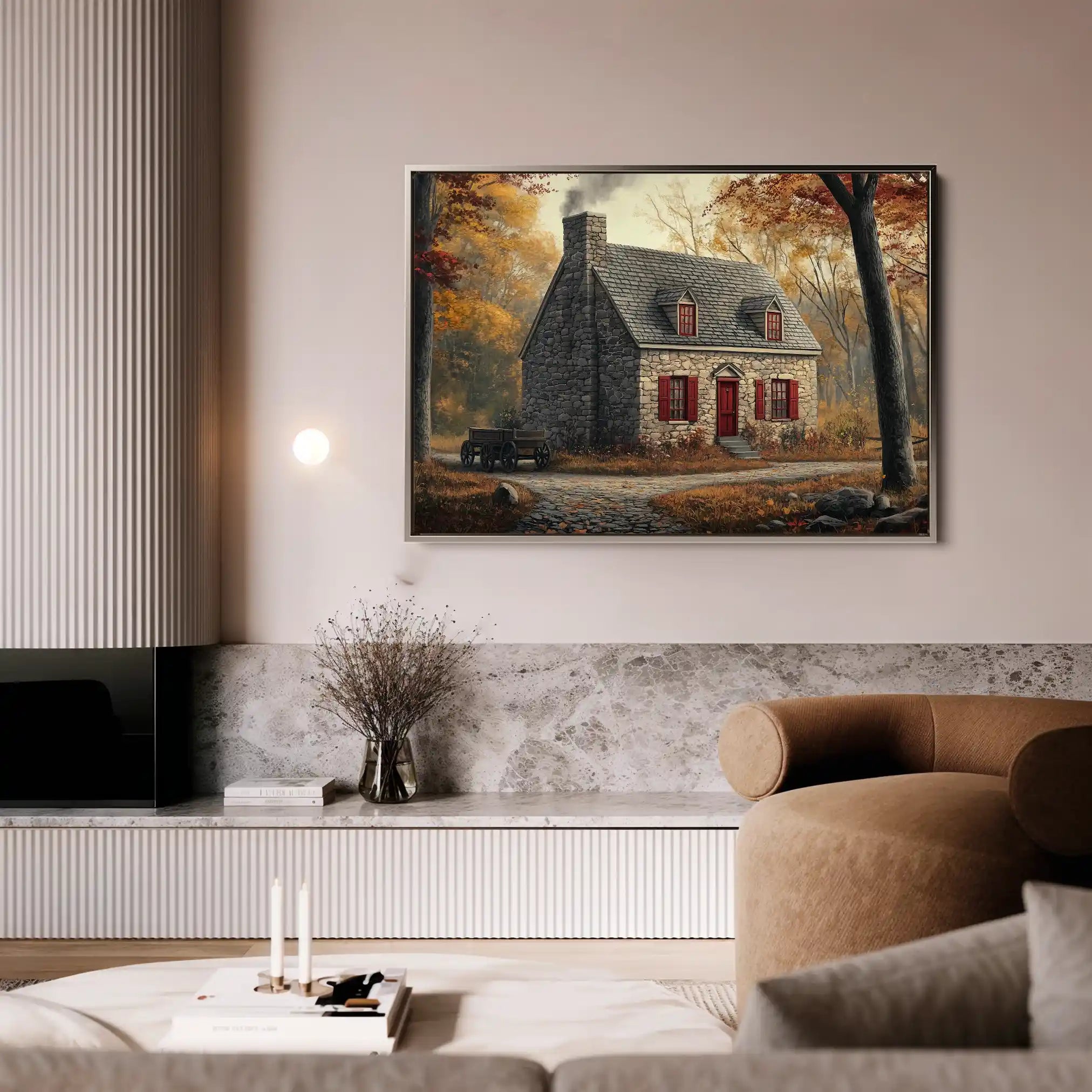 Landscape 196 Canvas Art 90 x 60 cm / Stretched on hidden frame
