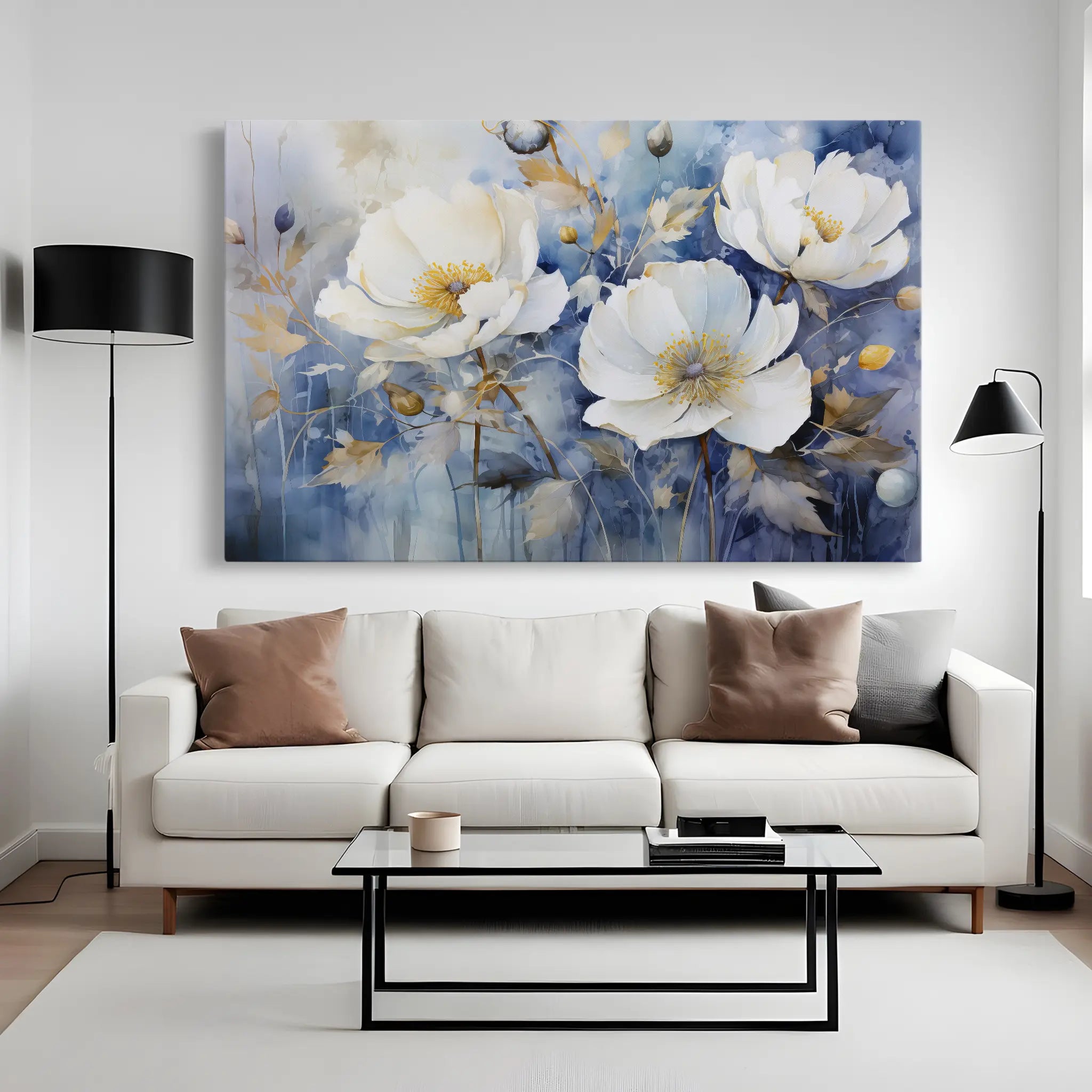 Floral Canvas Wall Art WAD197-F 90 x 60 cm / Stretched on hidden frame