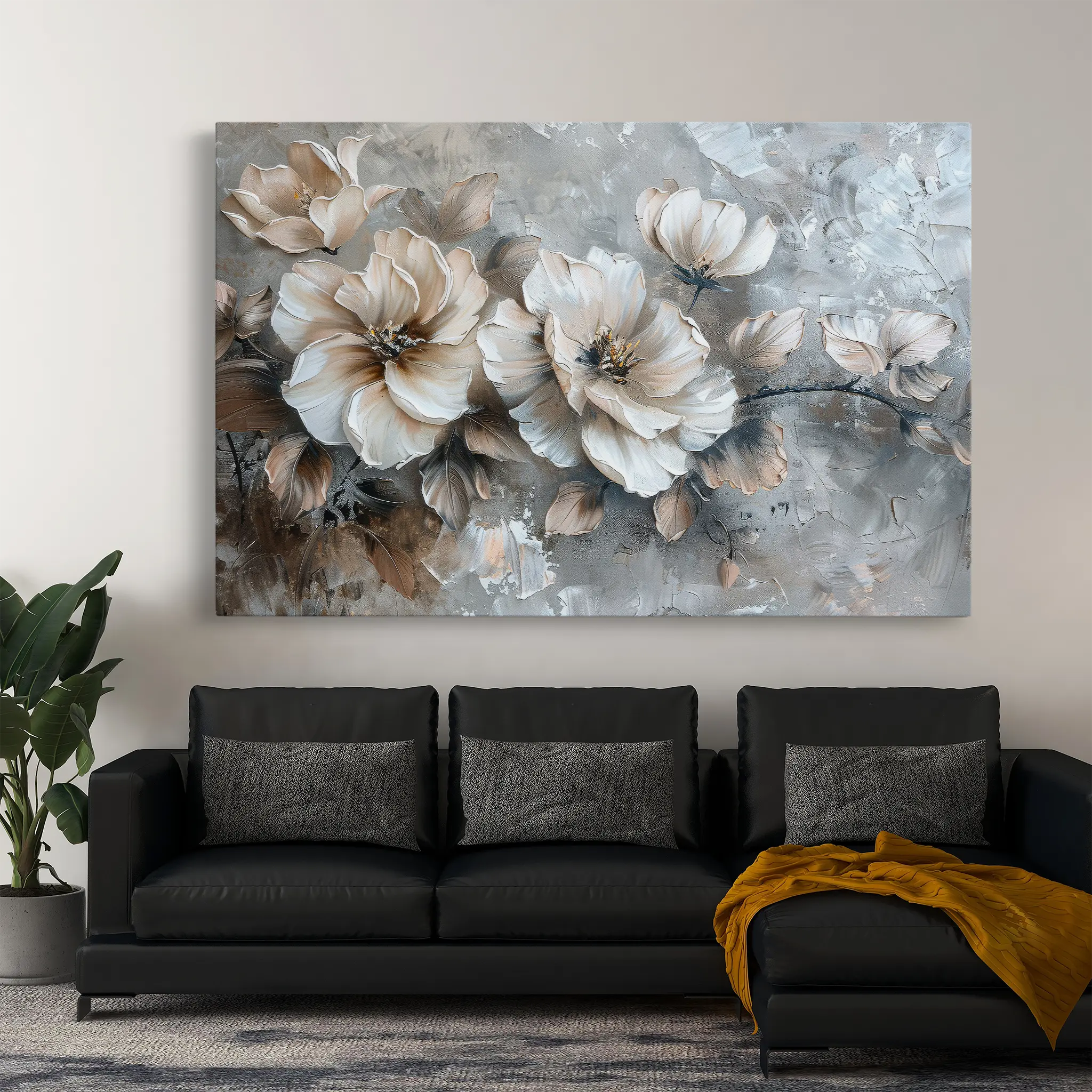 Floral Canvas Wall Art WAD199-F 90 x 60 cm / Stretched on hidden frame