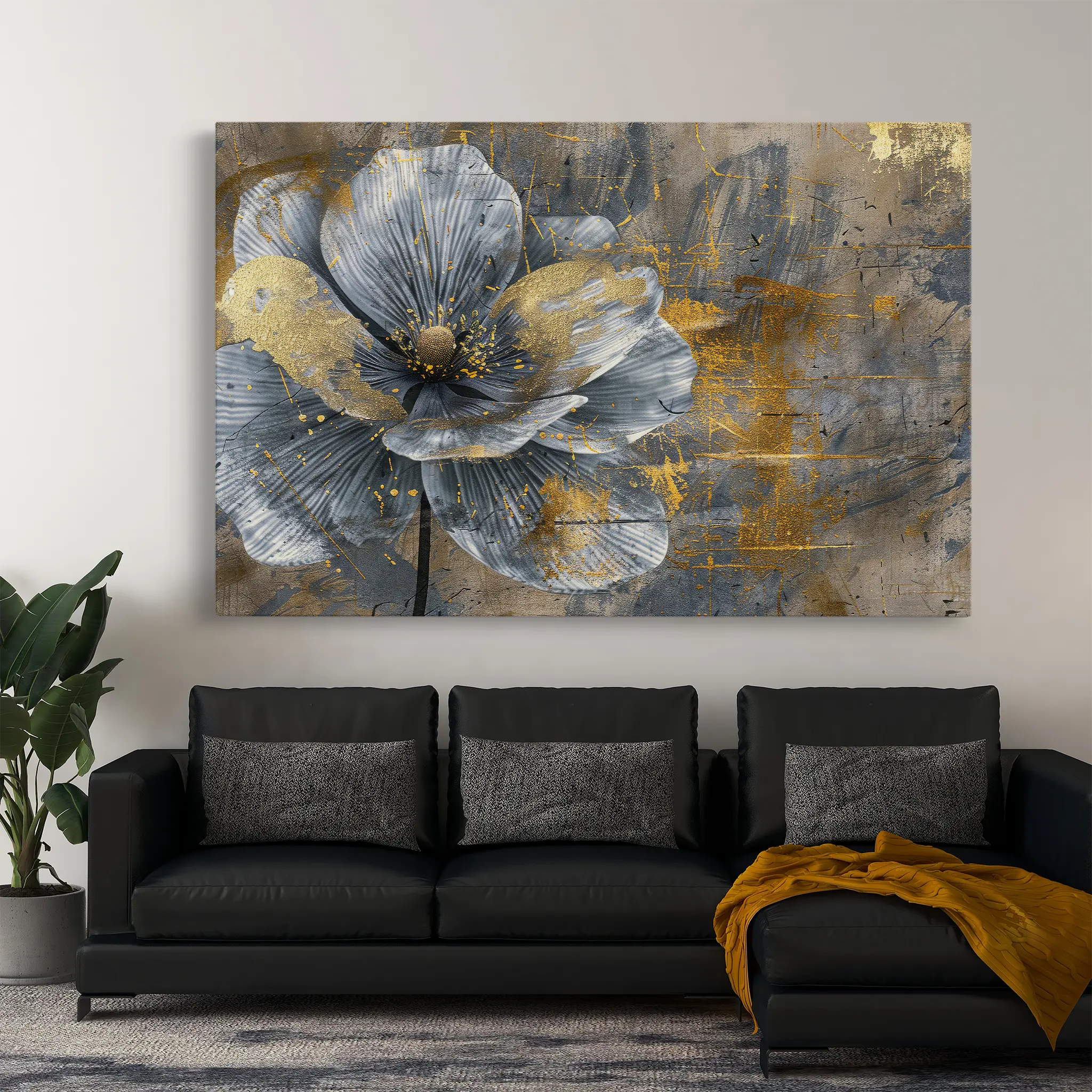 Floral Canvas Wall Art WAD200-F 90 x 60 cm / Stretched on hidden frame