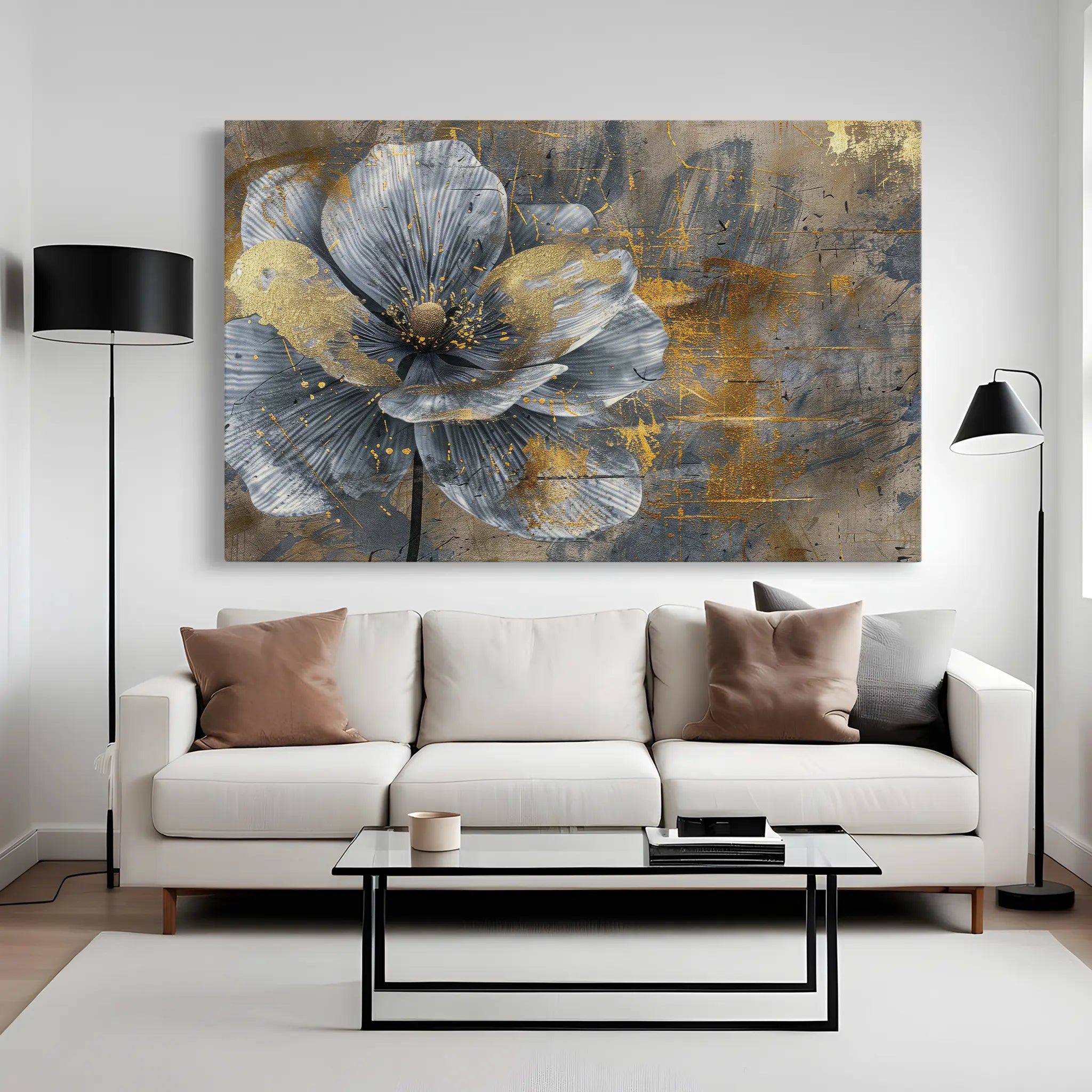 Floral Canvas Wall Art WAD200-F 90 x 60 cm / Stretched on hidden frame