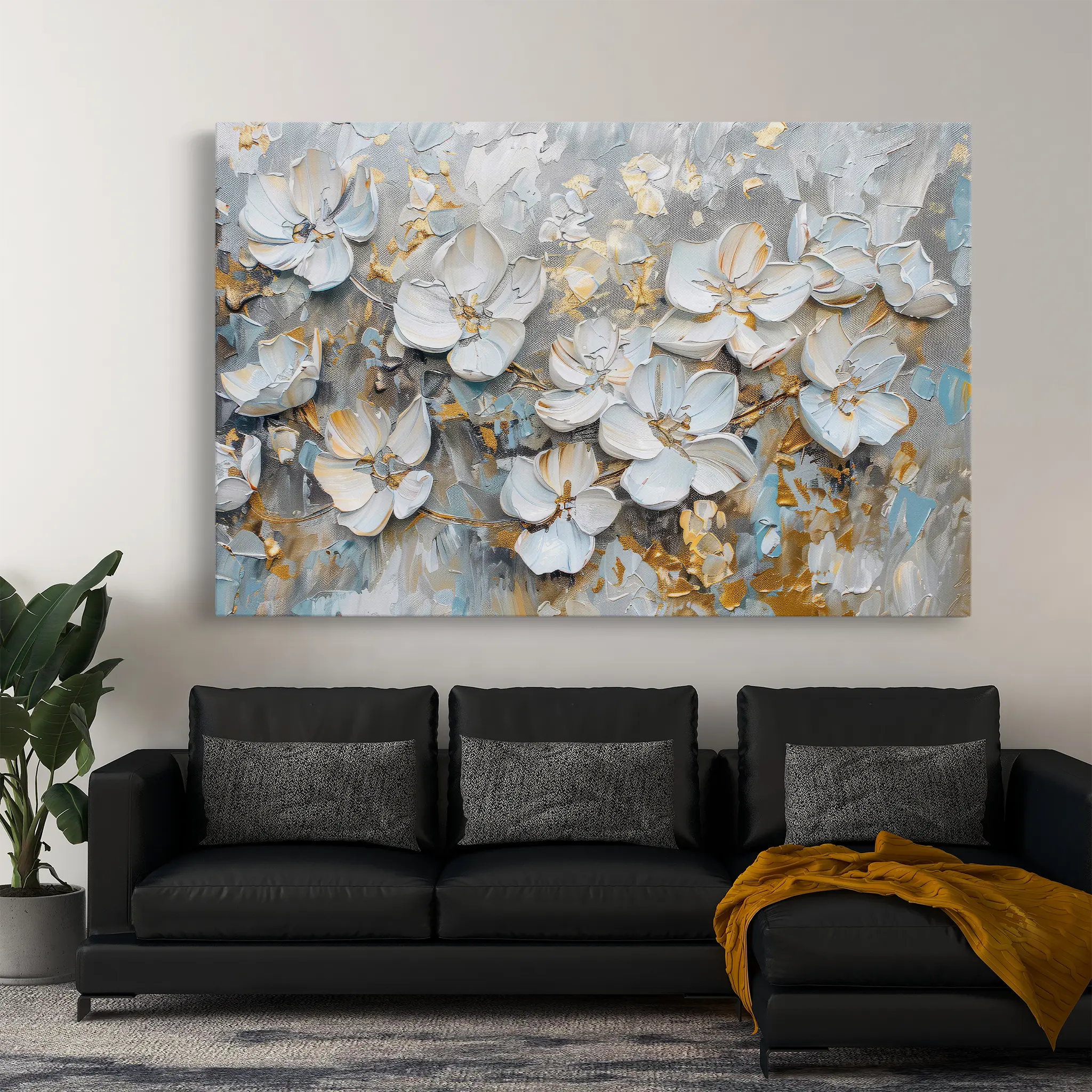 Floral Canvas Wall Art WAD201-F 90 x 60 cm / Stretched on hidden frame