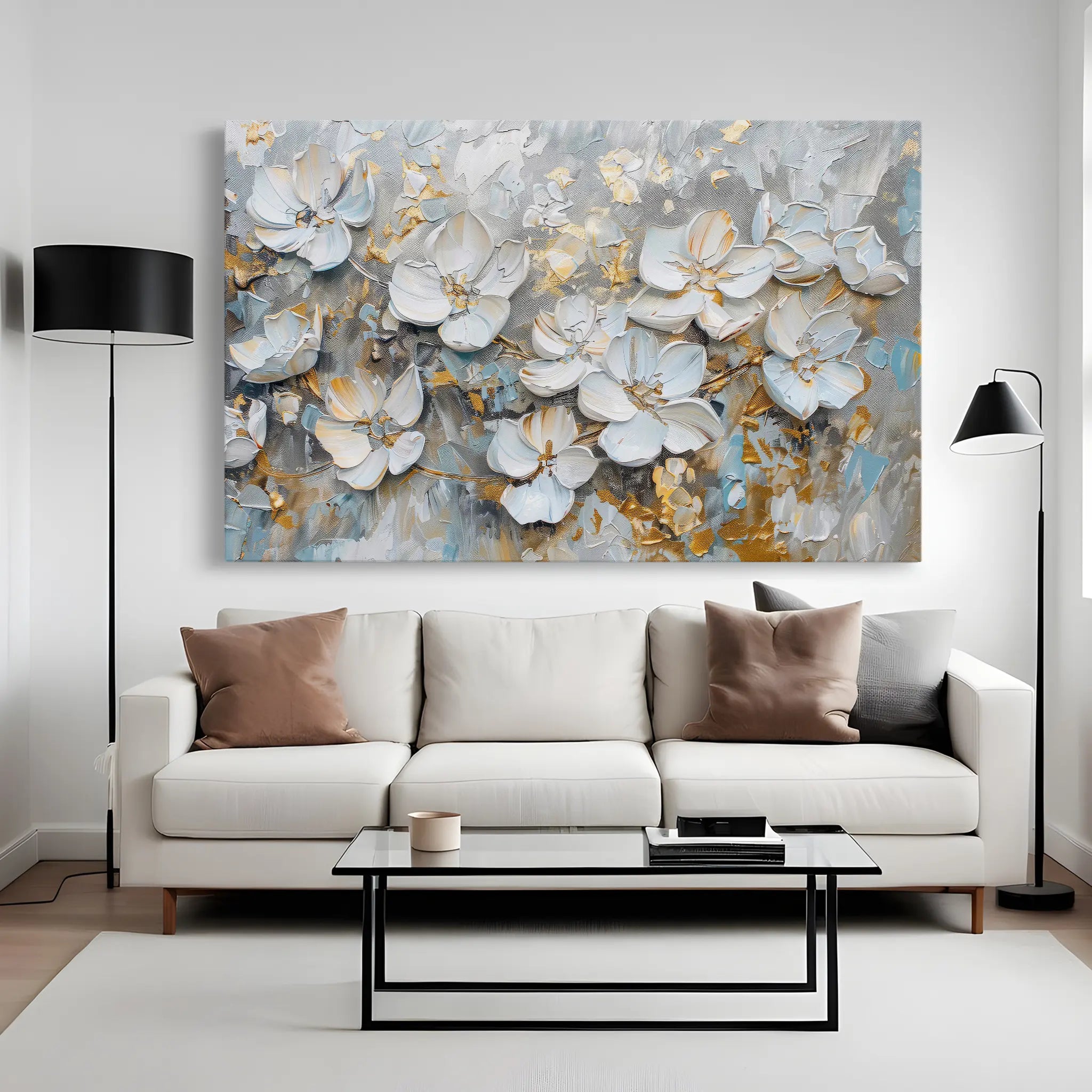 Floral Canvas Wall Art WAD201-F 90 x 60 cm / Stretched on hidden frame