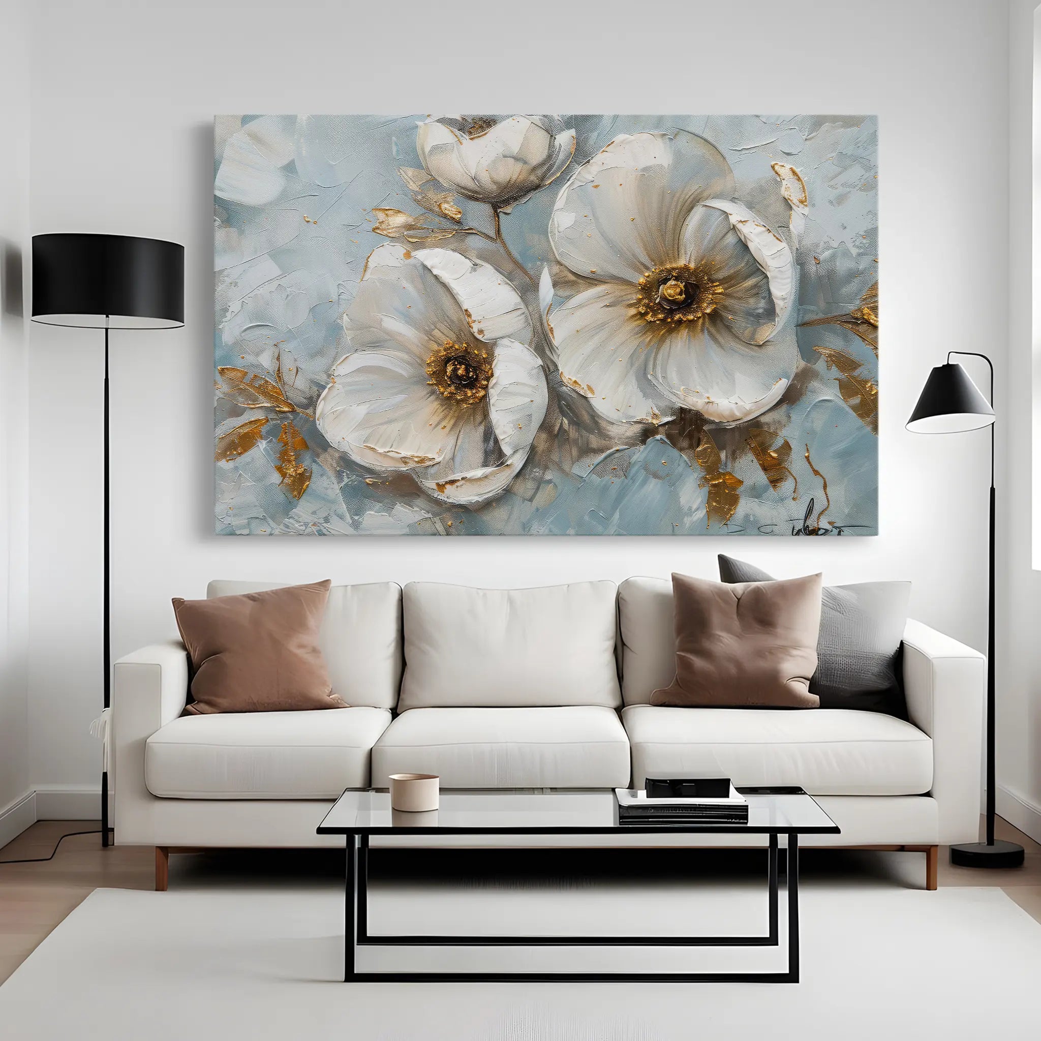 Floral Canvas Wall Art WAD202-F 90 x 60 cm / Stretched on hidden frame