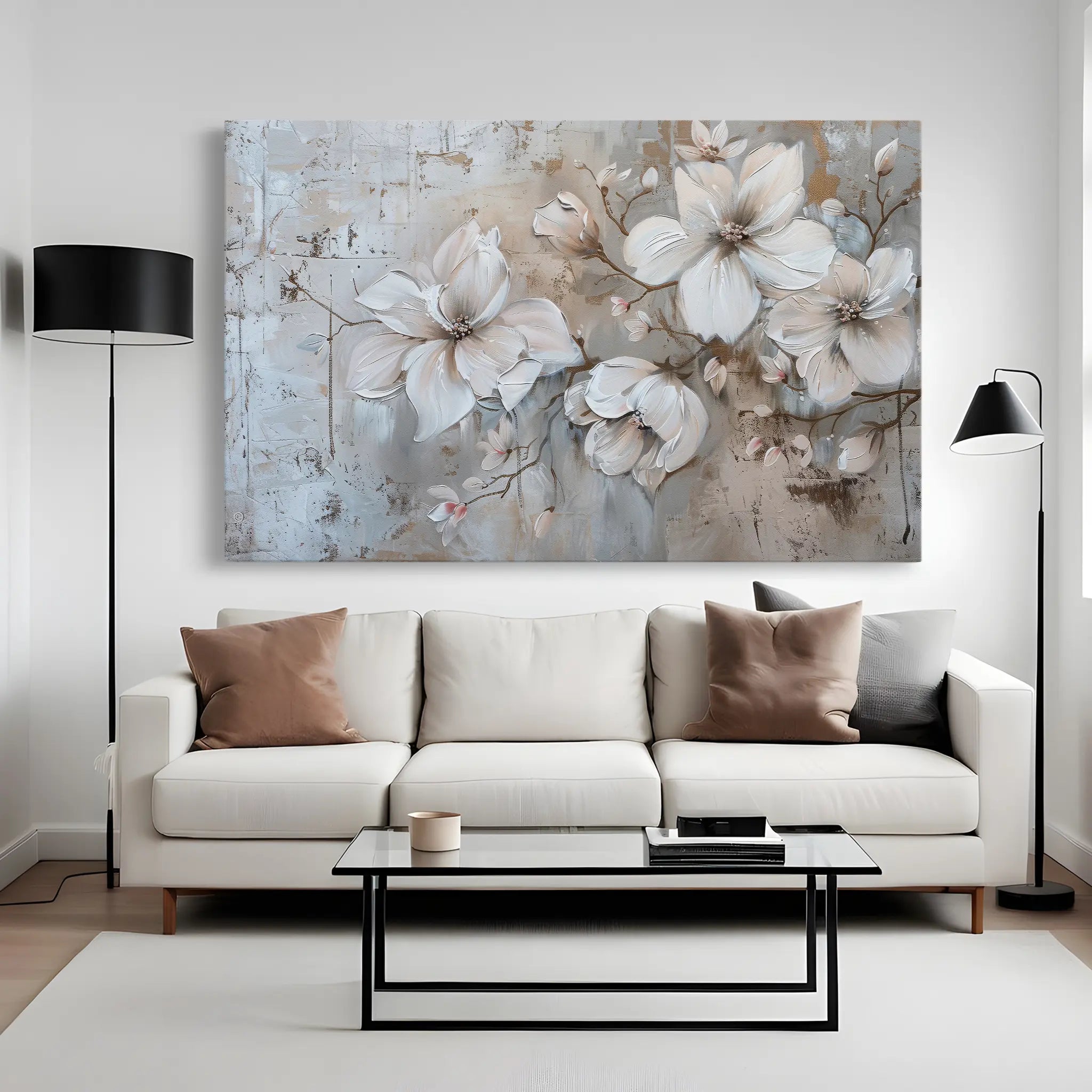 Floral Canvas Wall Art WAD203-F 90 x 60 cm / Stretched on hidden frame