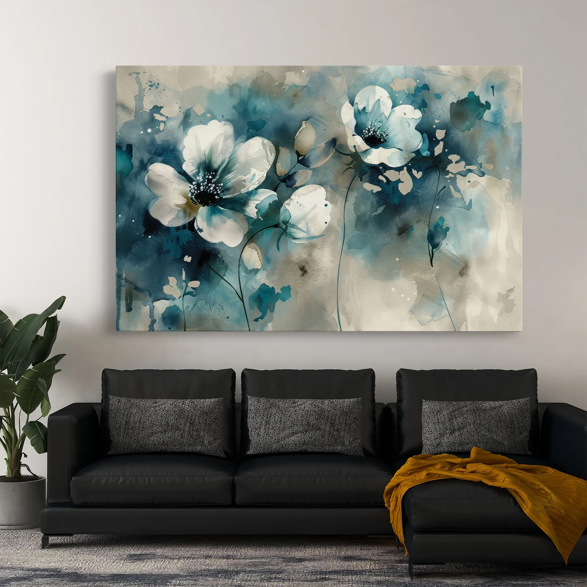 Floral Canvas Wall Art WAD204-F 90 x 60 cm / Stretched on hidden frame