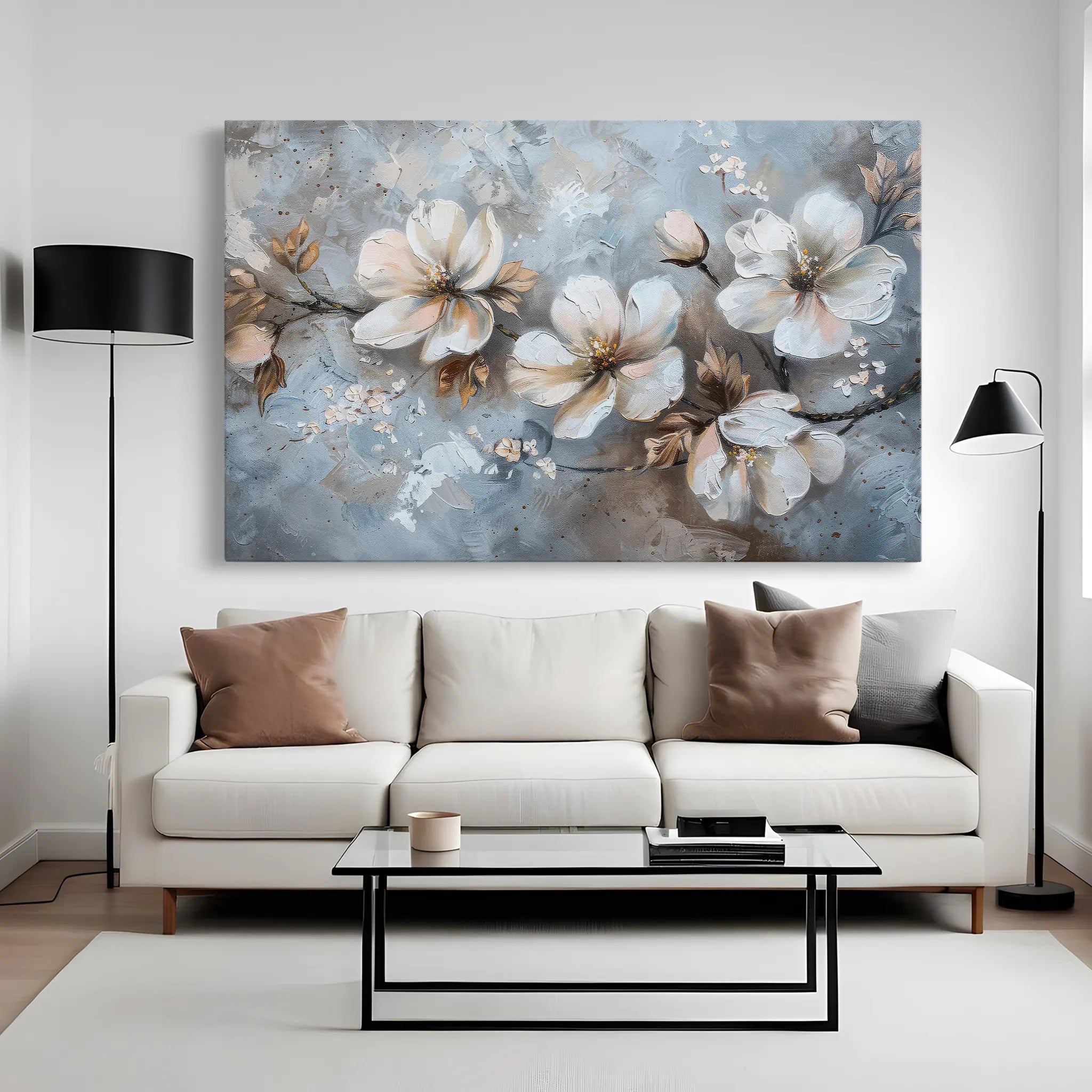 Floral Canvas Wall Art WAD206-F 90 x 60 cm / Stretched on hidden frame