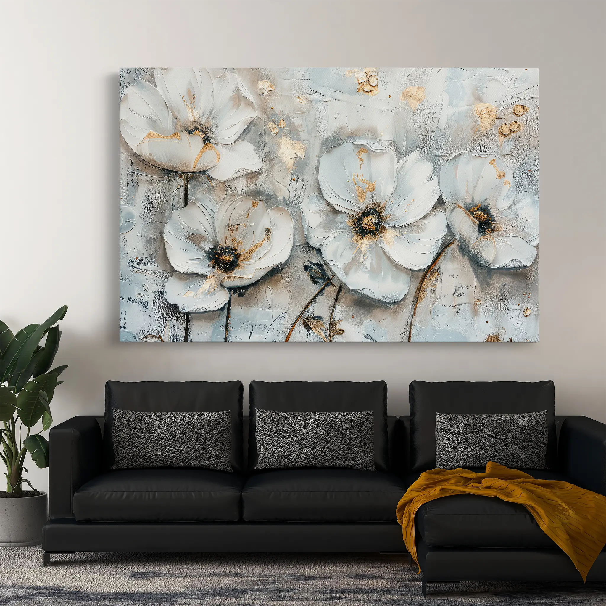 Floral Canvas Wall Art WAD207-F 90 x 60 cm / Stretched on hidden frame