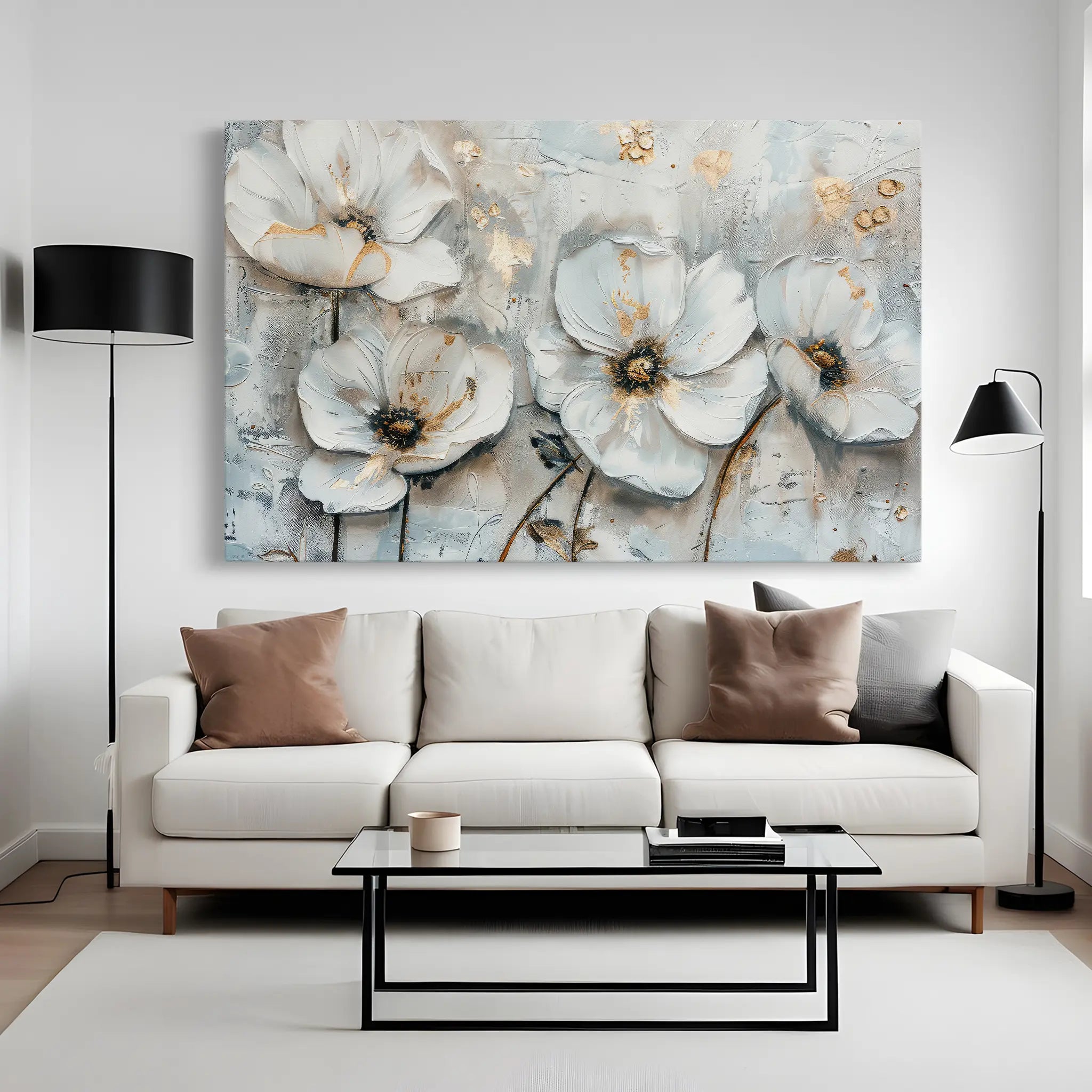 Floral Canvas Wall Art WAD207-F 90 x 60 cm / Stretched on hidden frame