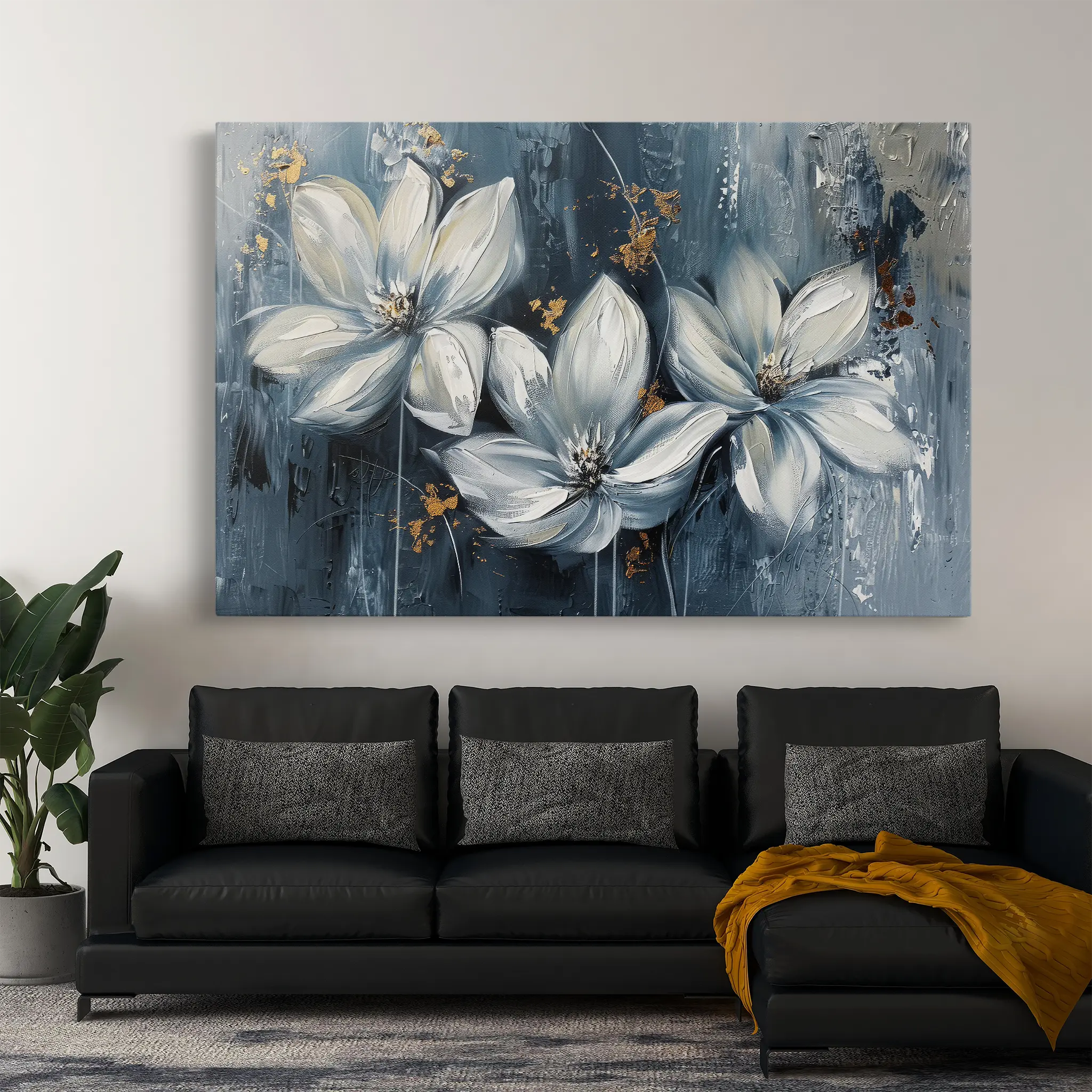 Floral Canvas Wall Art WAD208-F 90 x 60 cm / Stretched on hidden frame