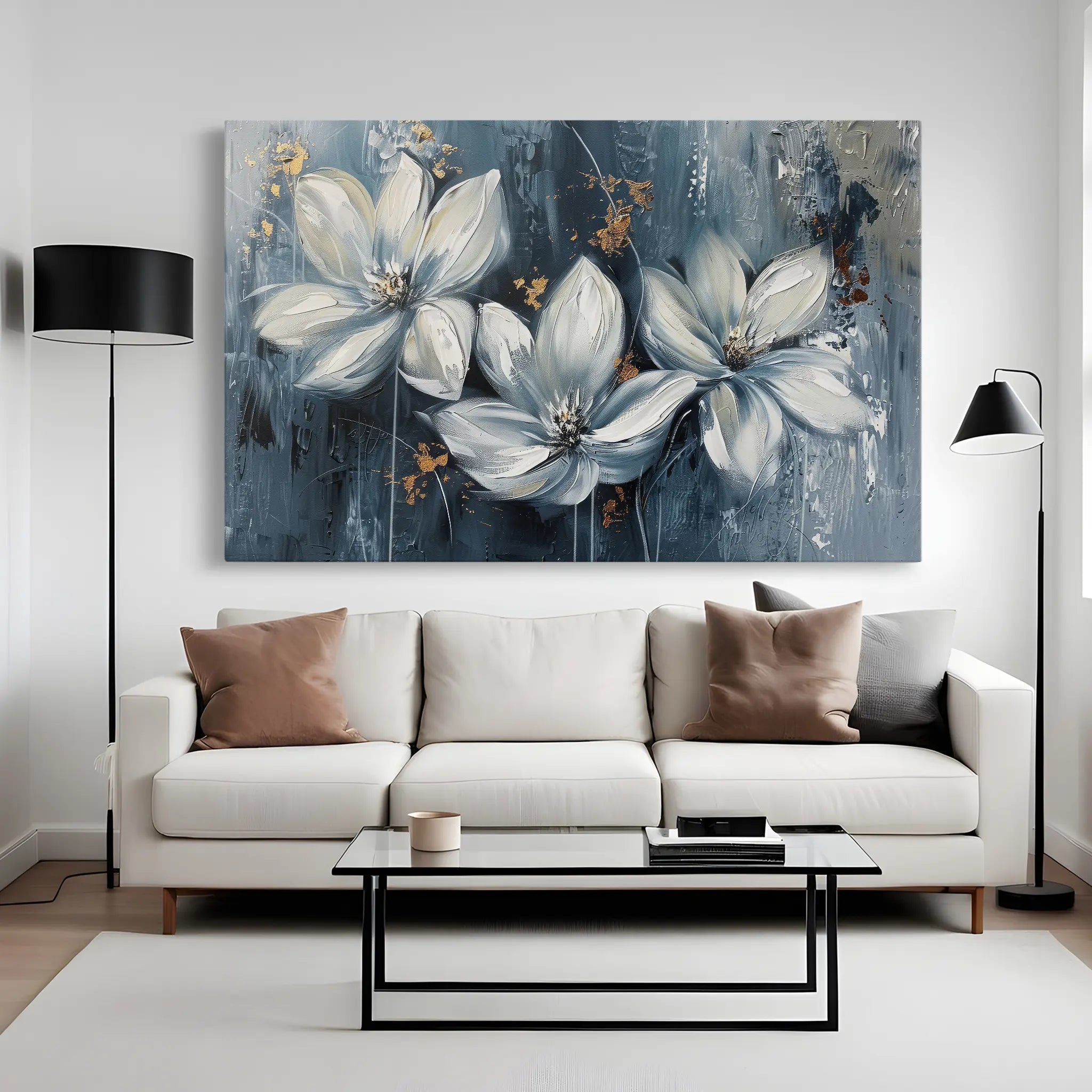 Floral Canvas Wall Art WAD208-F 90 x 60 cm / Stretched on hidden frame