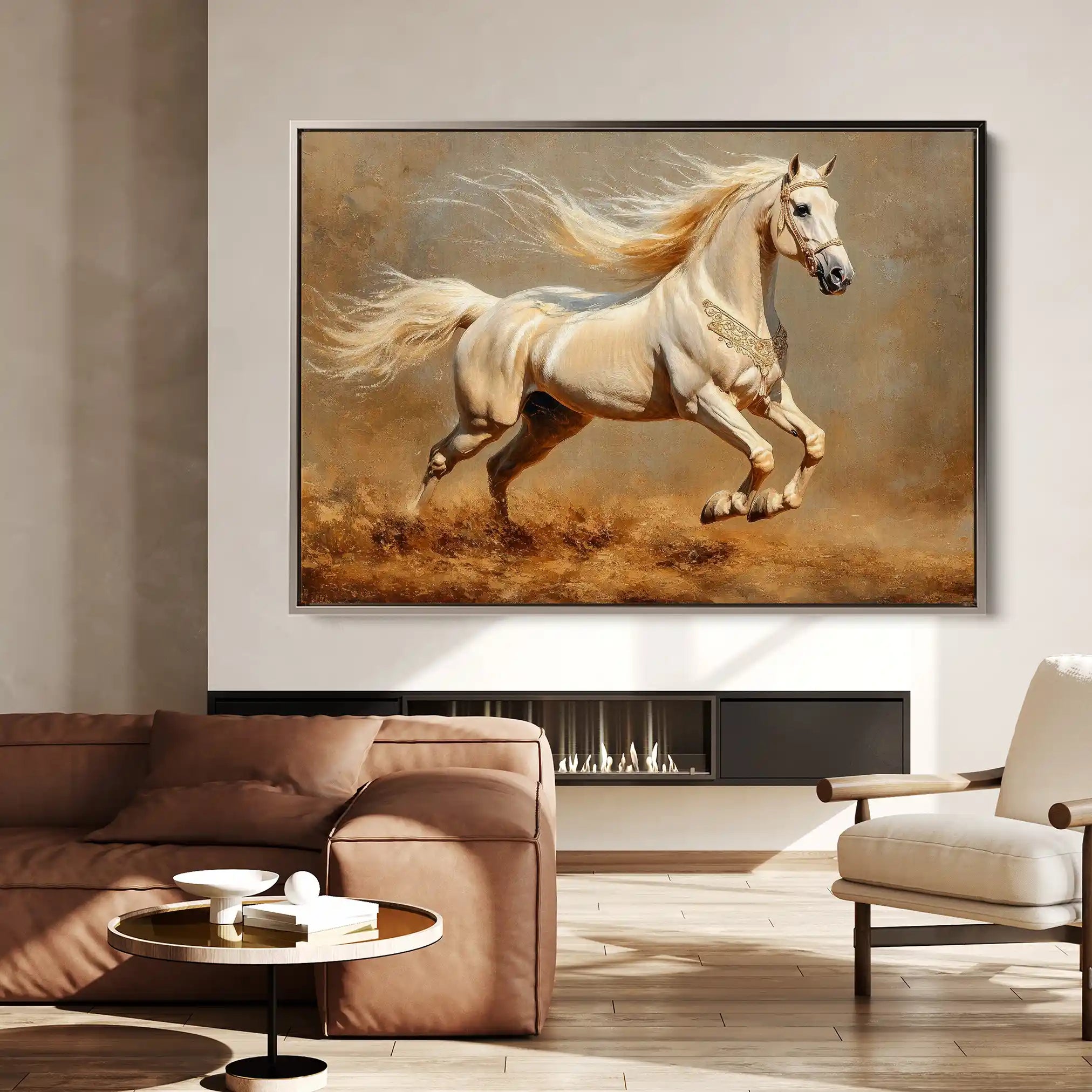 Horses 208 Canvas Art 90 x 60 cm / Stretched on hidden frame