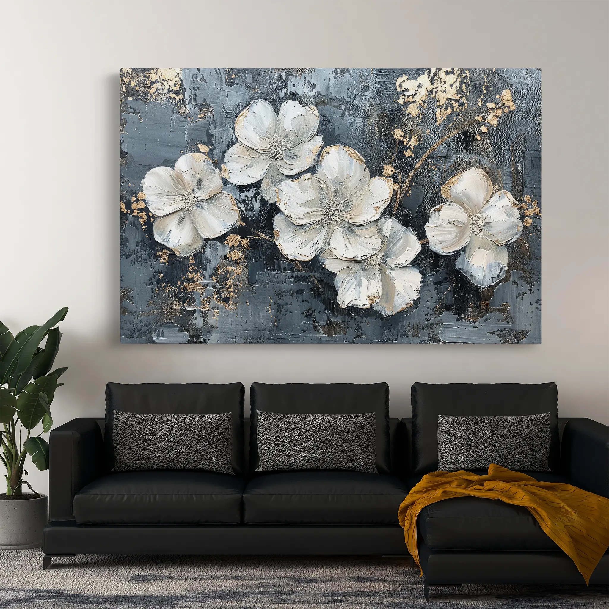 Floral Canvas Wall Art WAD209-F 90 x 60 cm / Stretched on hidden frame