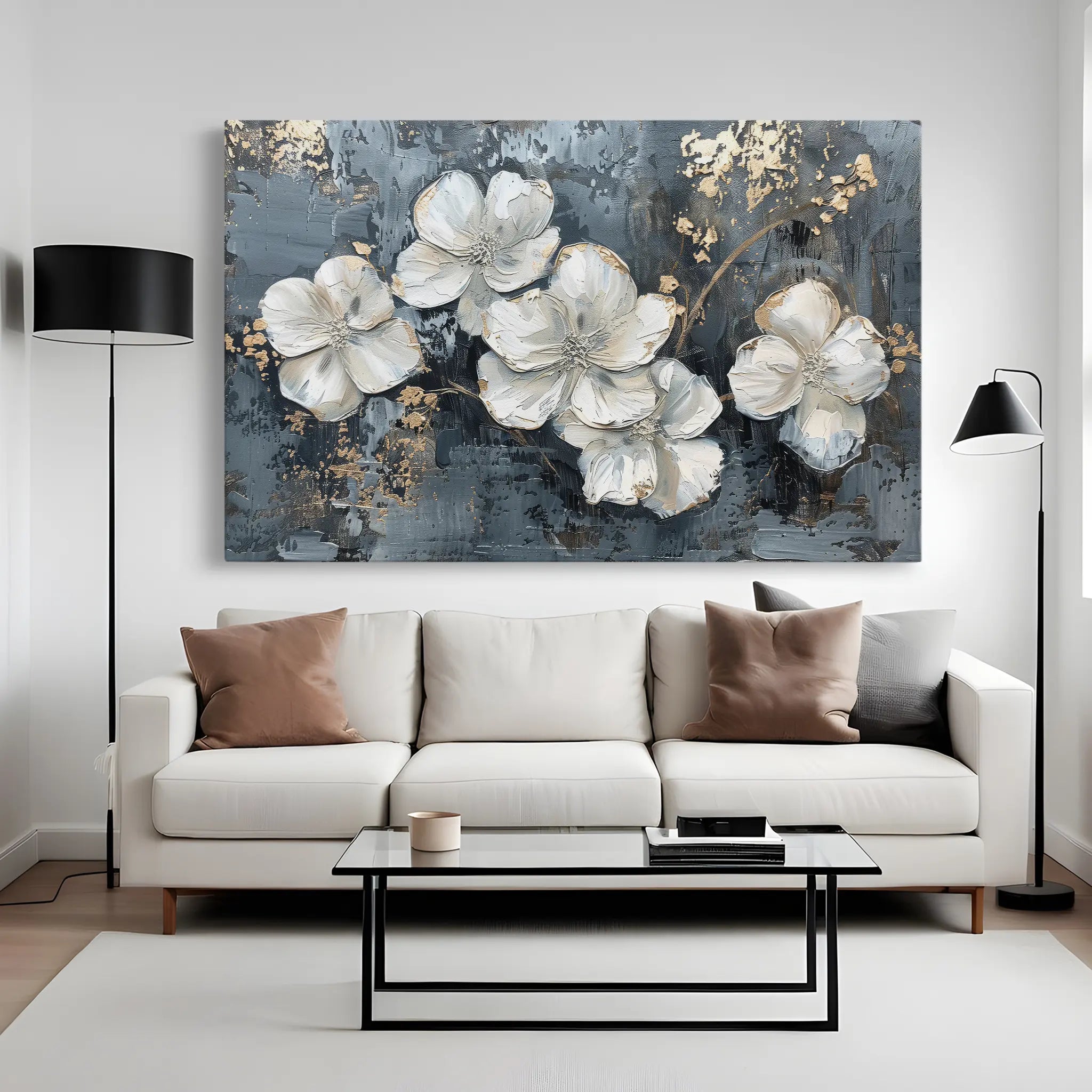 Floral Canvas Wall Art WAD209-F 90 x 60 cm / Stretched on hidden frame