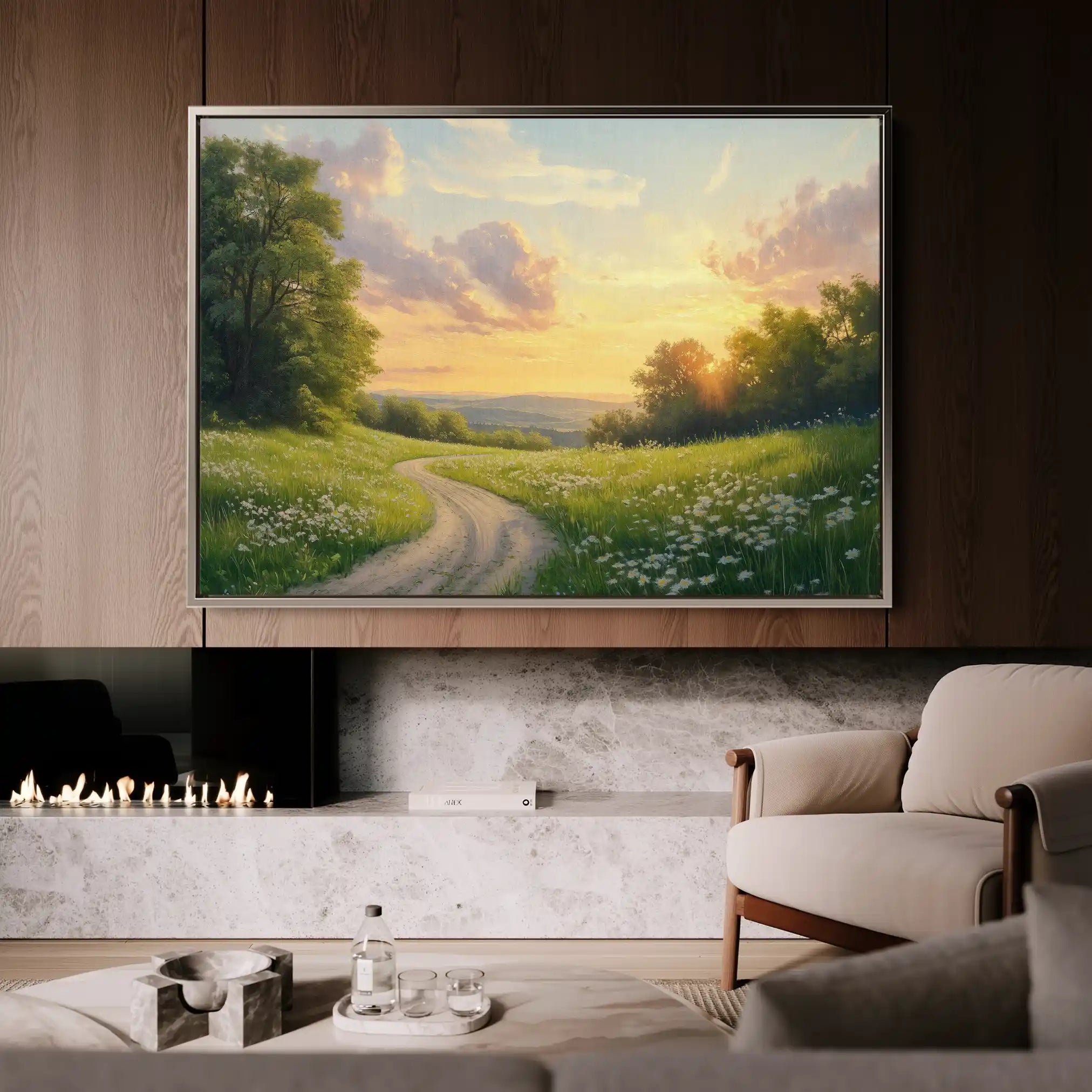 Landscape 211 Canvas Art 90 x 60 cm / Stretched on hidden frame