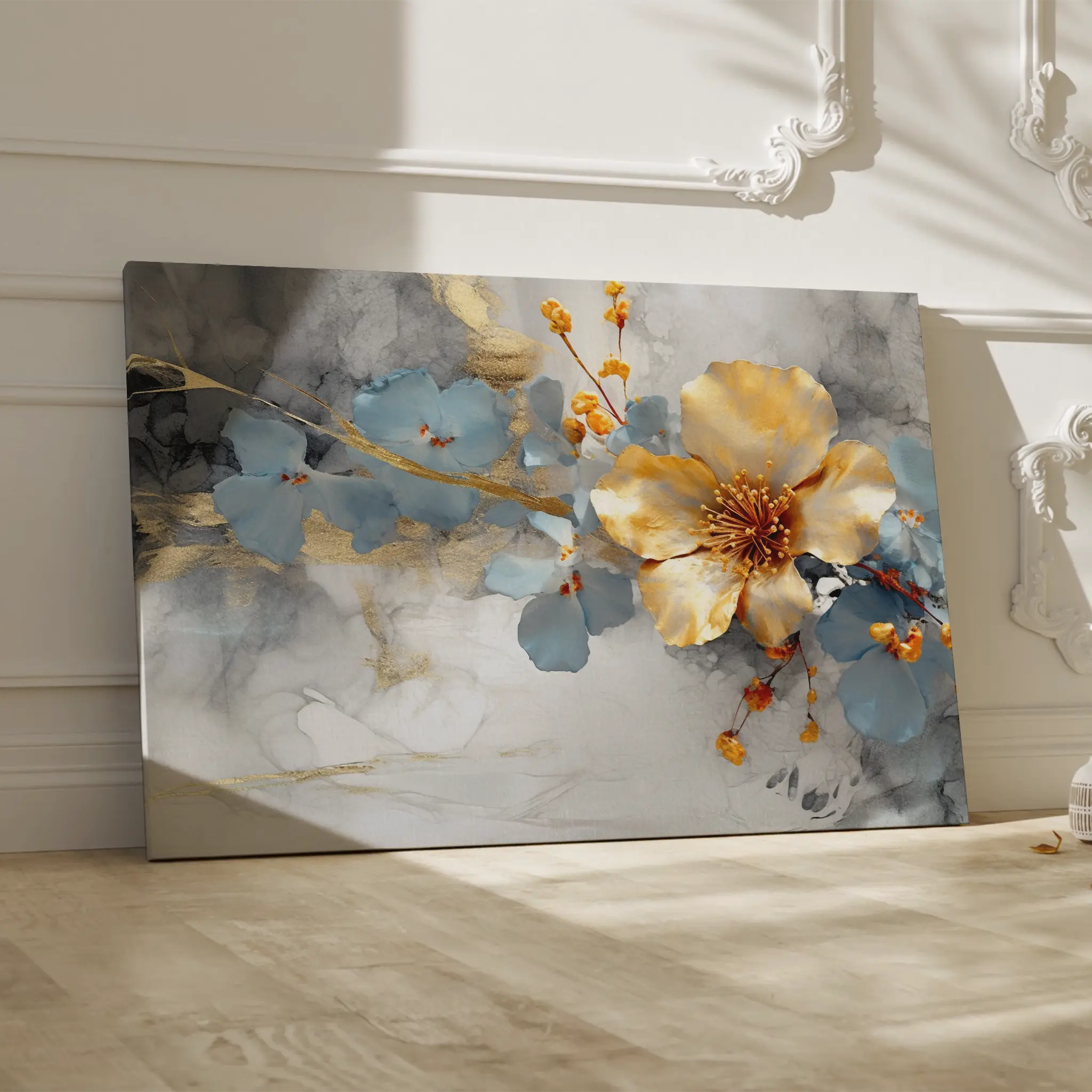 Floral Canvas Wall Art WAD212-F 90 x 60 cm / Stretched on hidden frame