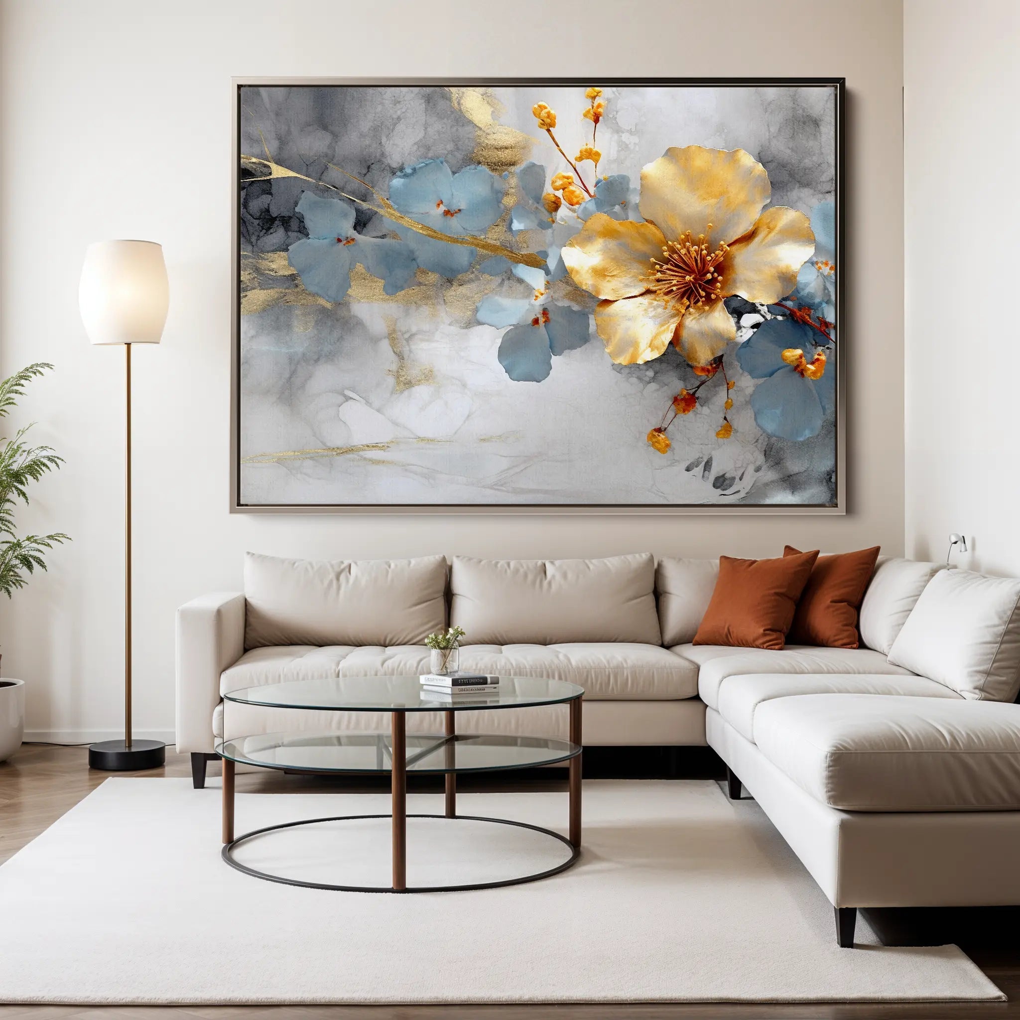 Floral Canvas Wall Art WAD212-F 90 x 60 cm / Stretched on hidden frame