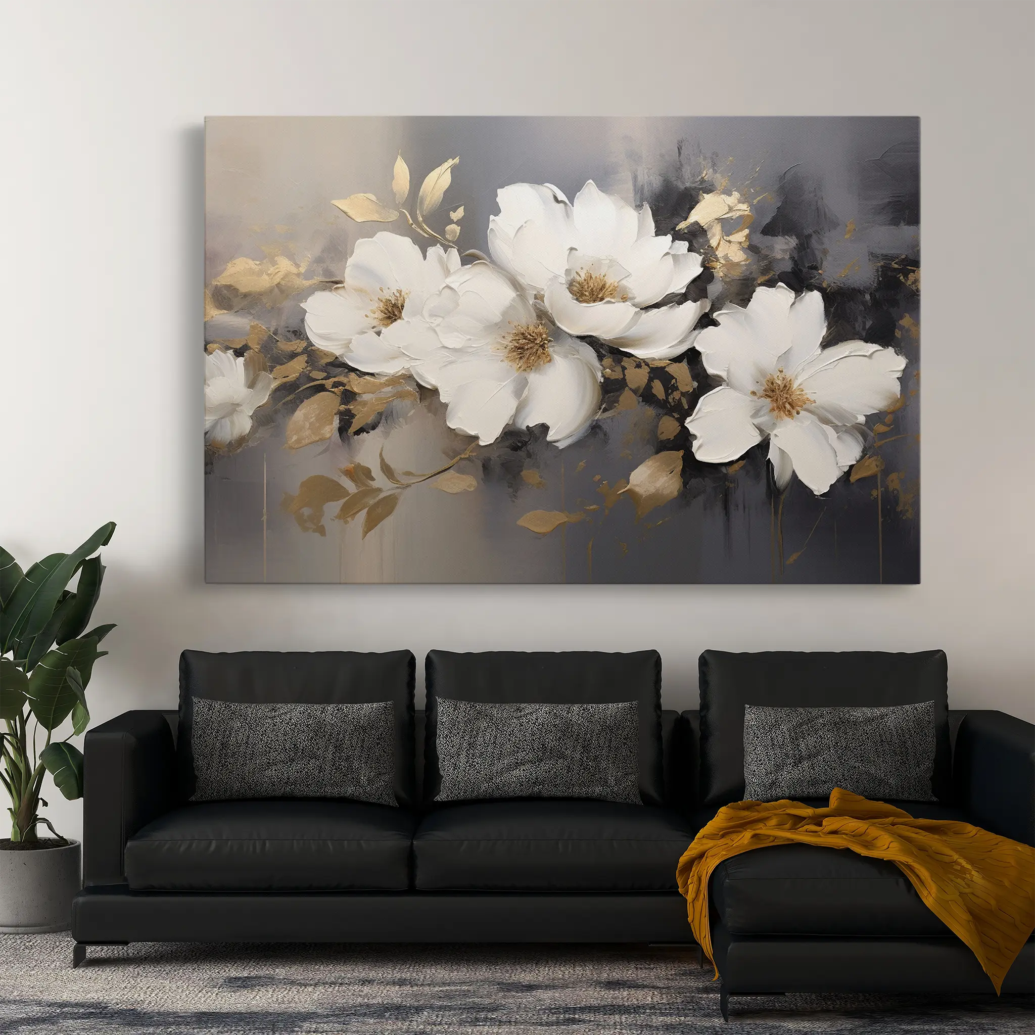 Floral Canvas Wall Art WAD213-F 90 x 60 cm / Stretched on hidden frame