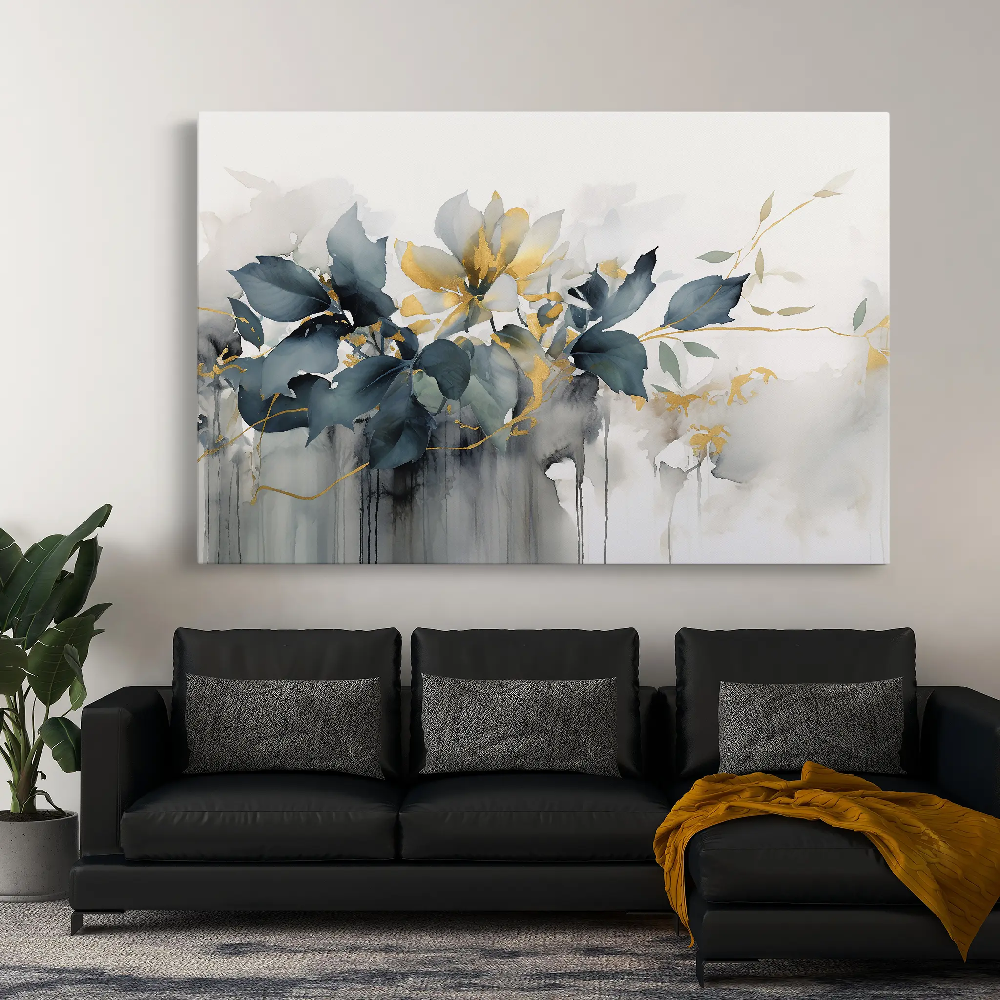 Floral Canvas Wall Art WAD214-F 90 x 60 cm / Stretched on hidden frame