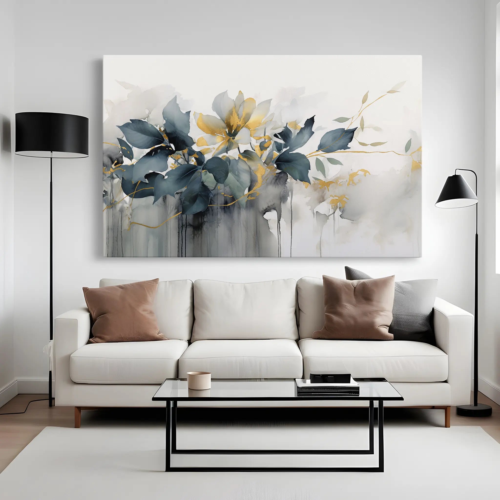 Floral Canvas Wall Art WAD214-F 90 x 60 cm / Stretched on hidden frame