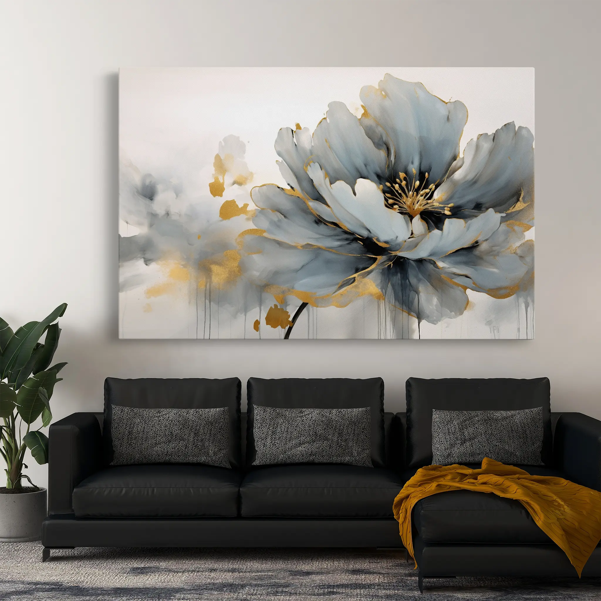 Floral Canvas Wall Art WAD215-F 90 x 60 cm / Stretched on hidden frame