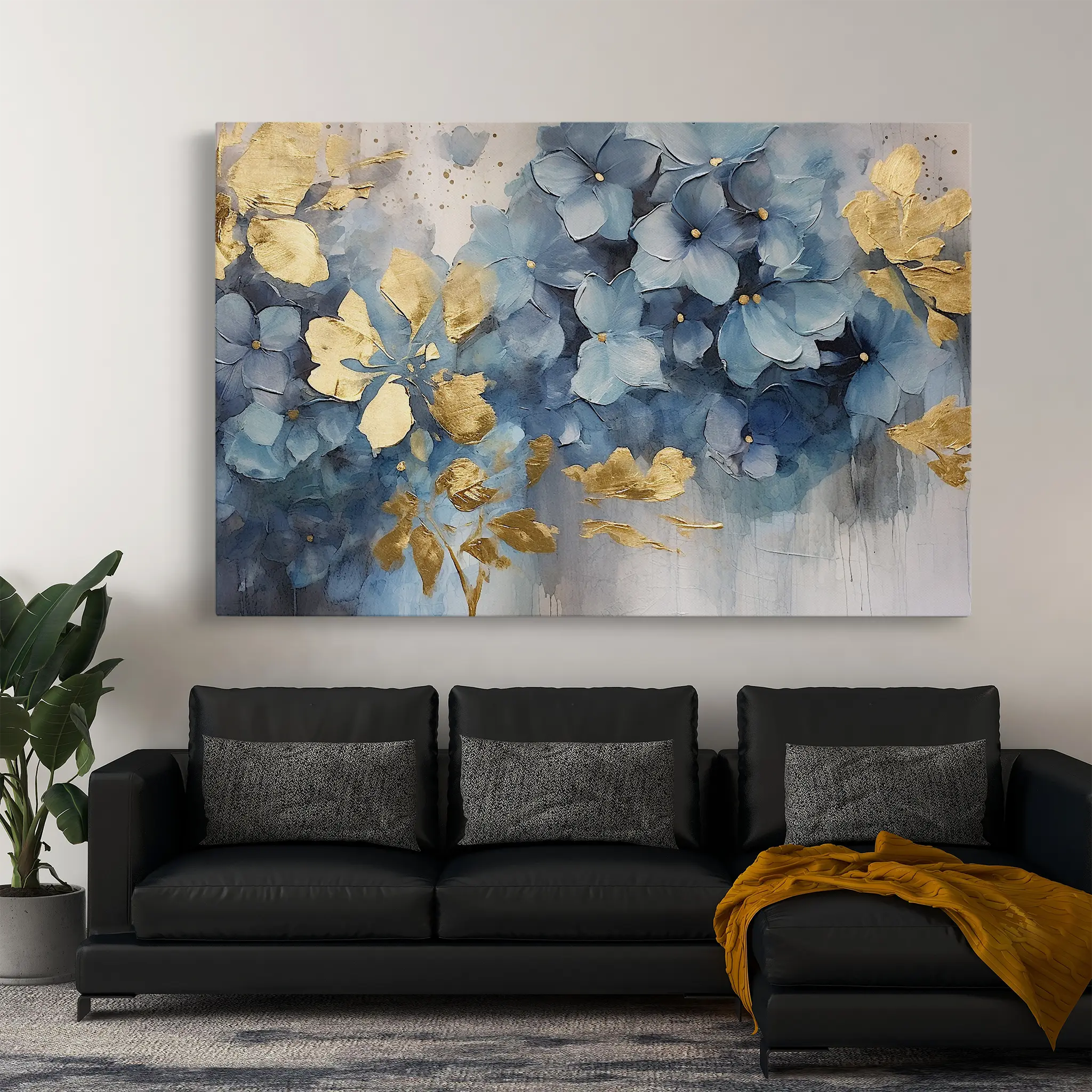 Floral Canvas Wall Art WAD216-F 90 x 60 cm / Stretched on hidden frame