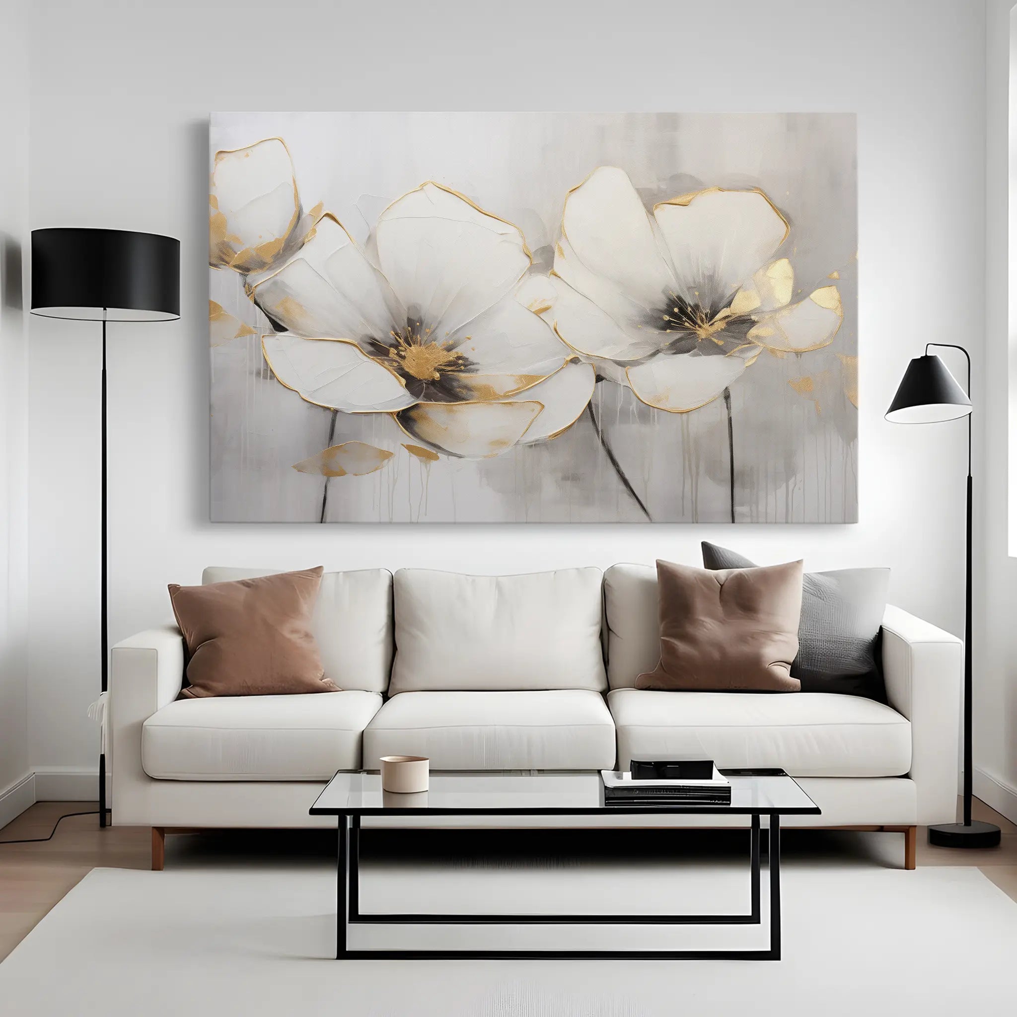 Floral Canvas Wall Art WAD217-F 90 x 60 cm / Stretched on hidden frame