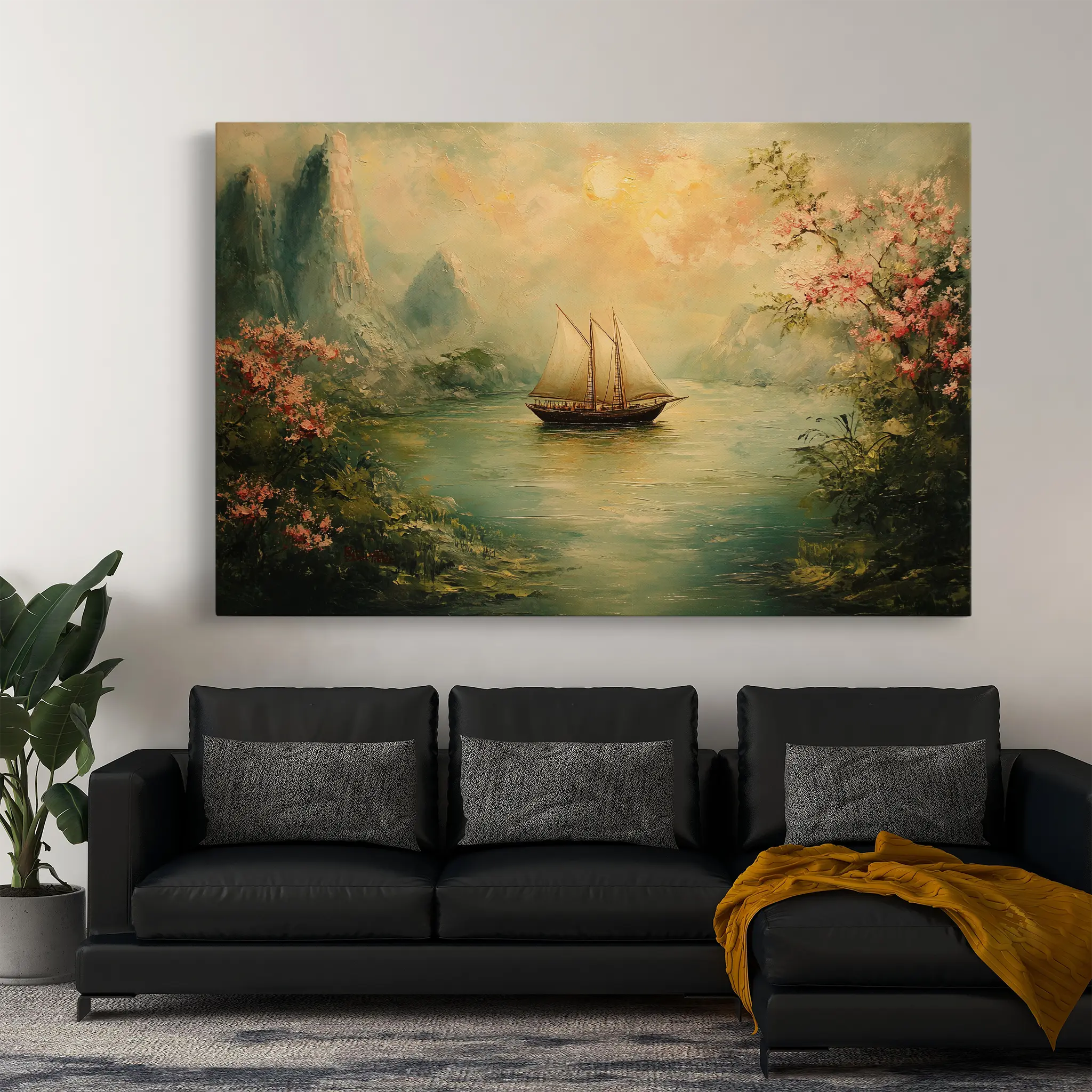 Landscape Canvas Wall Art WAD217-L 90 x 60 cm / Stretched on hidden frame