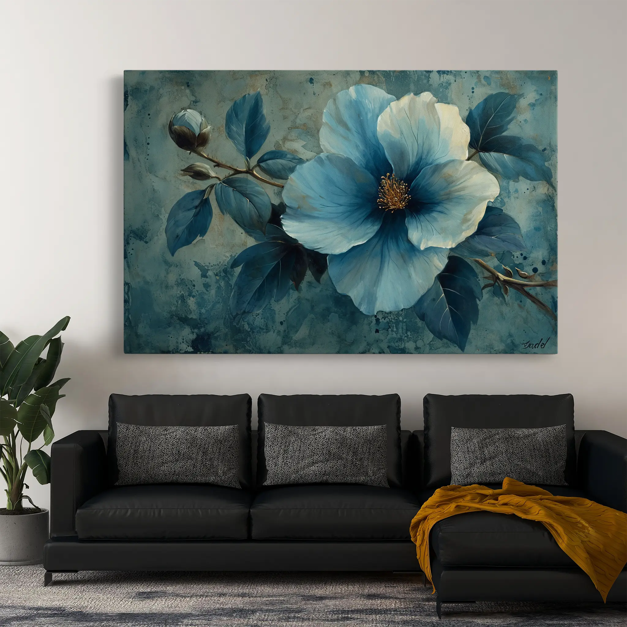 Floral Canvas Wall Art WAD219-F 90 x 60 cm / Stretched on hidden frame