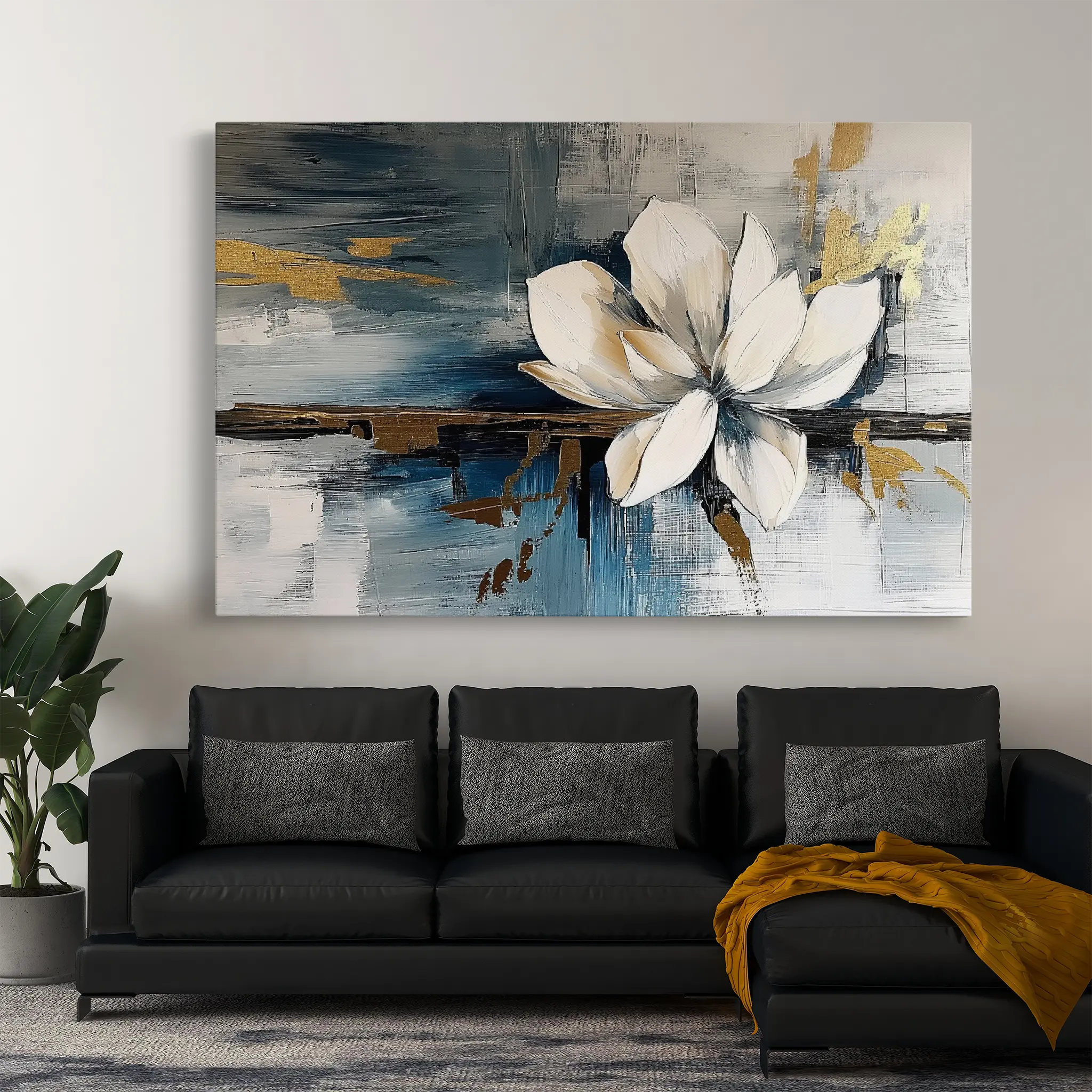 Floral Canvas Wall Art WAD220-F 90 x 60 cm / Stretched on hidden frame