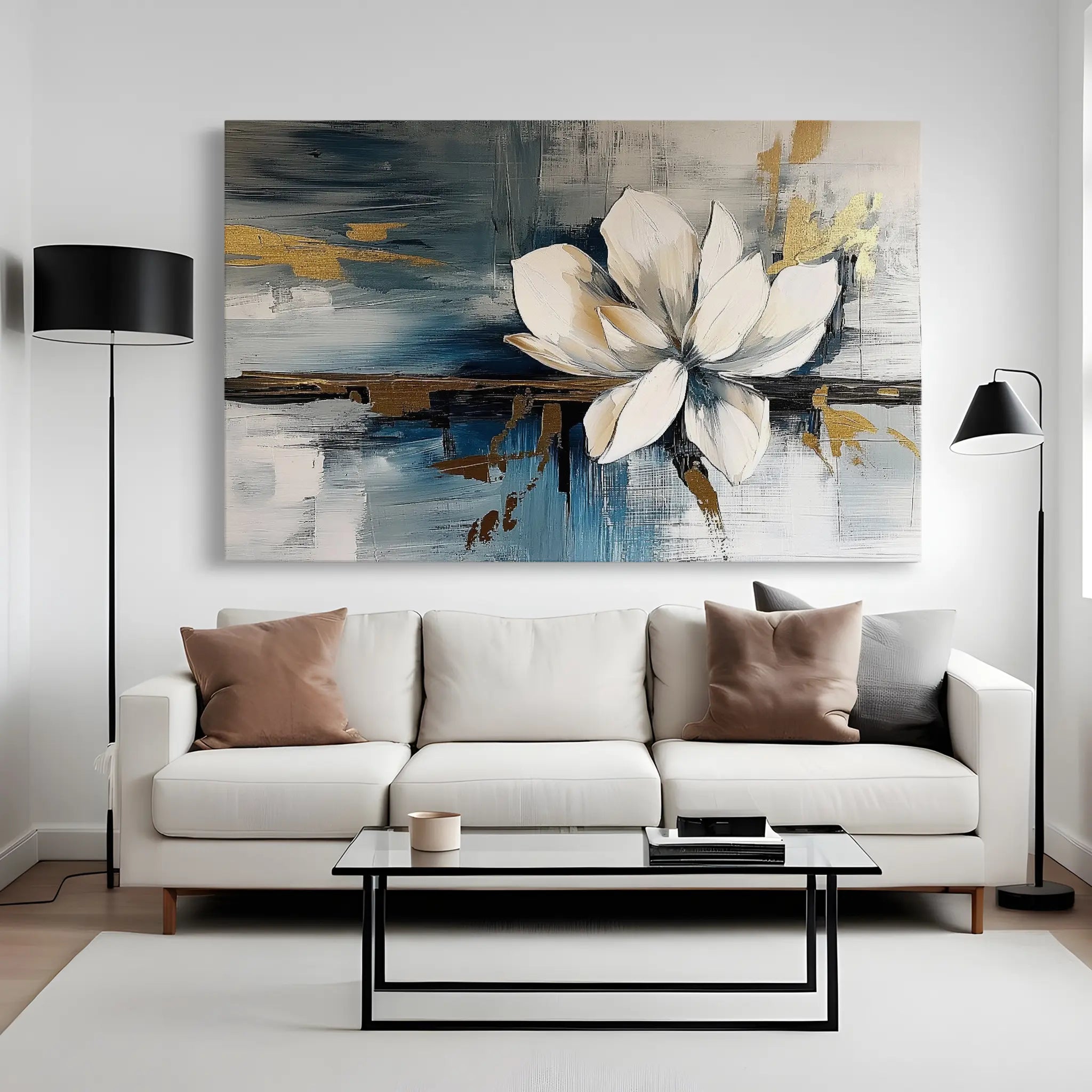 Floral Canvas Wall Art WAD220-F 90 x 60 cm / Stretched on hidden frame