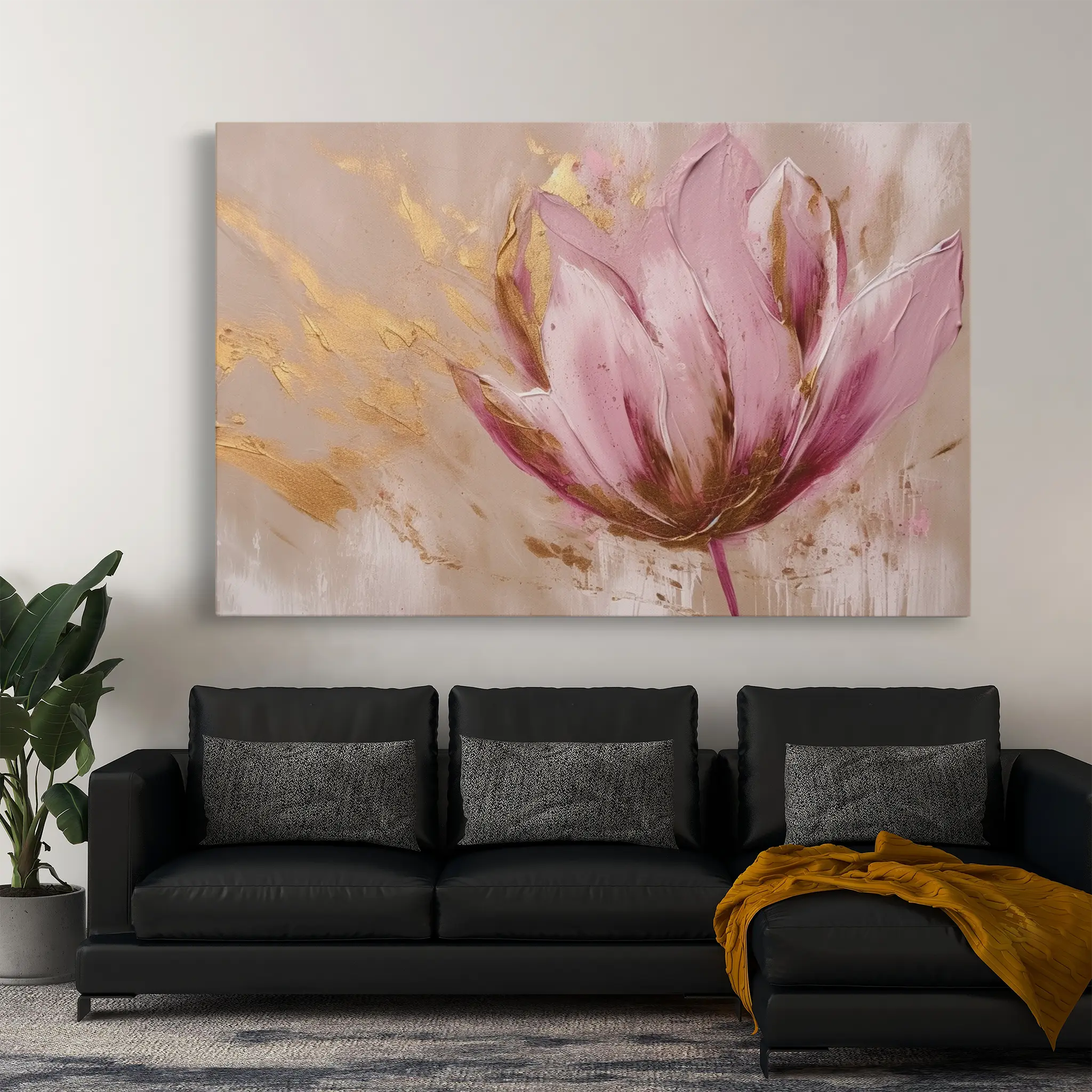 Floral Canvas Wall Art WAD221-F 90 x 60 cm / Stretched on hidden frame