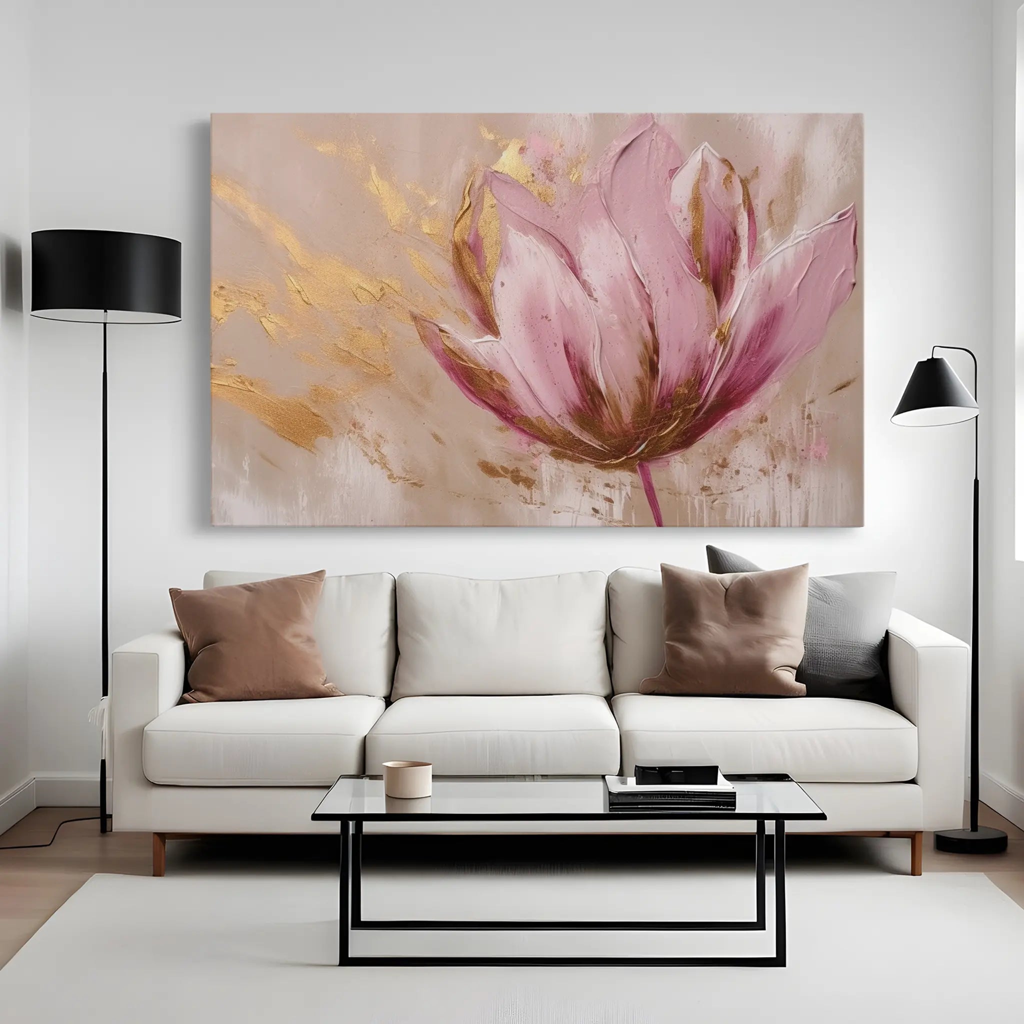 Floral Canvas Wall Art WAD221-F 90 x 60 cm / Stretched on hidden frame