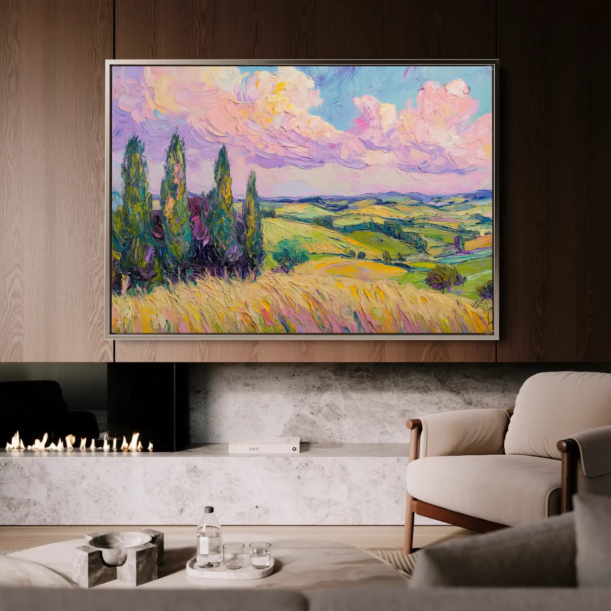 Landscape 221 Canvas Art 90 x 60 cm / Stretched on hidden frame