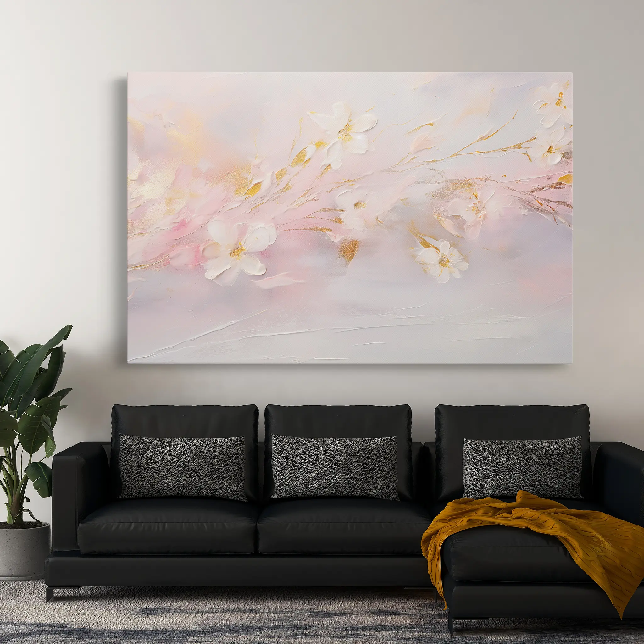 Floral Canvas Wall Art WAD225-F 90 x 60 cm / Stretched on hidden frame