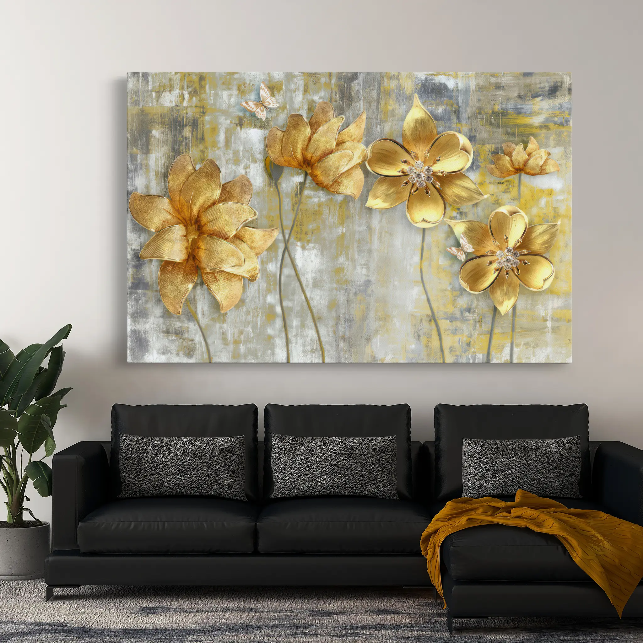 Floral Canvas Wall Art WAD226-F 90 x 60 cm / Stretched on hidden frame