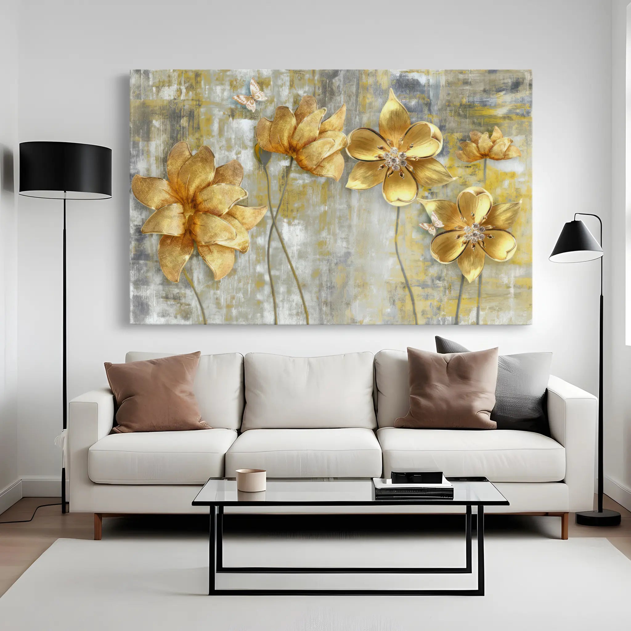 Floral Canvas Wall Art WAD226-F 90 x 60 cm / Stretched on hidden frame