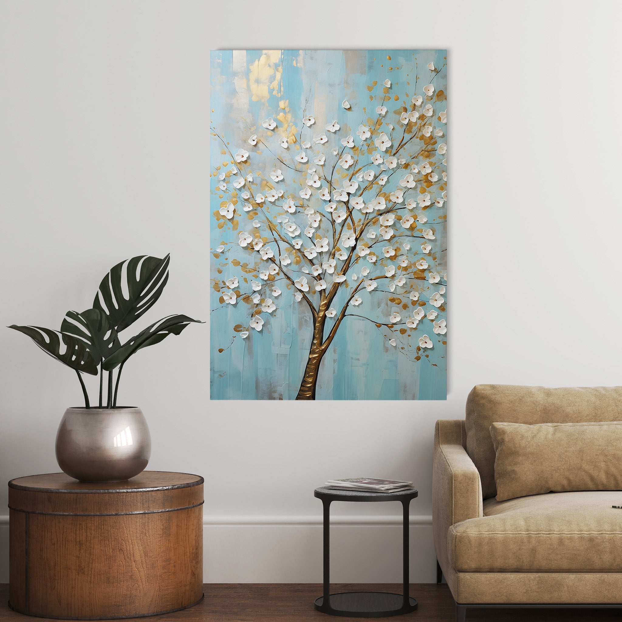 Floral Canvas Wall Art WAD227-F 90 x 60 cm / Stretched on hidden frame